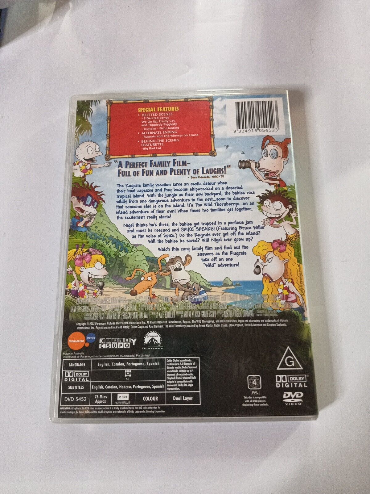 Rugrats Go Wild (DVD, 2003) Nancy Cartwright, Tim Curry, Bruce Willis Region 4