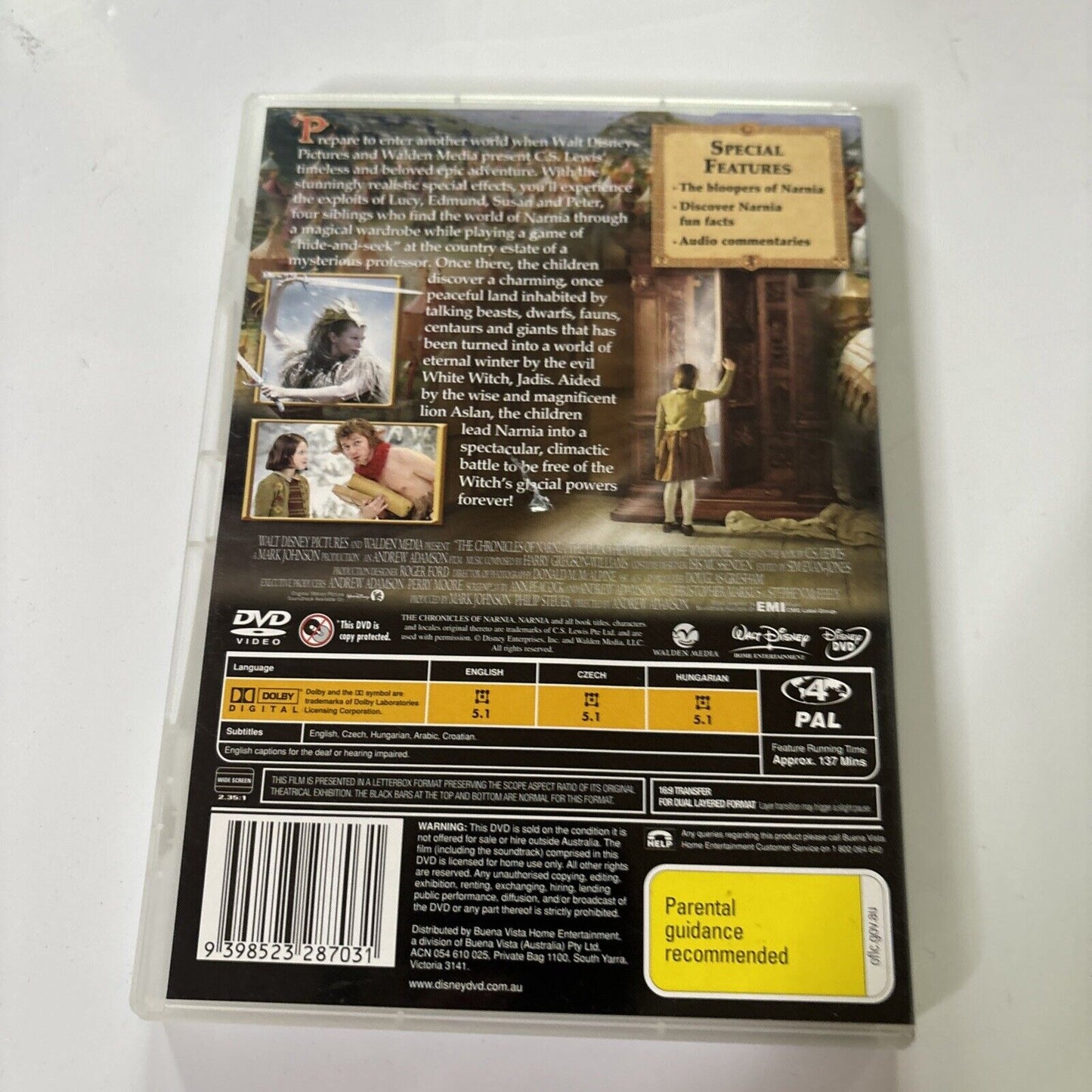 The Chronicles of Narnia (DVD, 2005) Liam Neeson Region 4