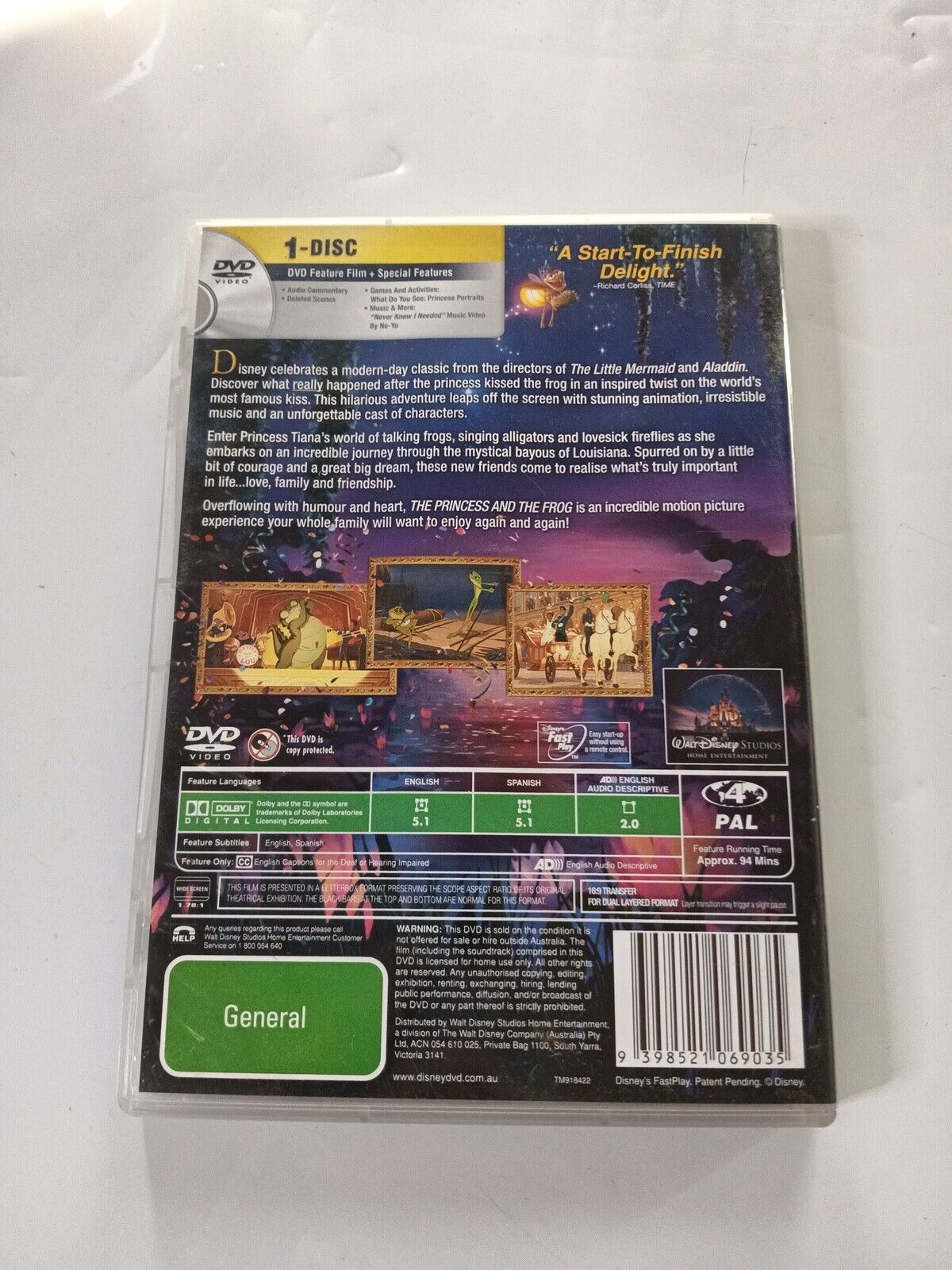 The Princess and the Frog (DVD, 2009) Anika Noni Rose Region 4