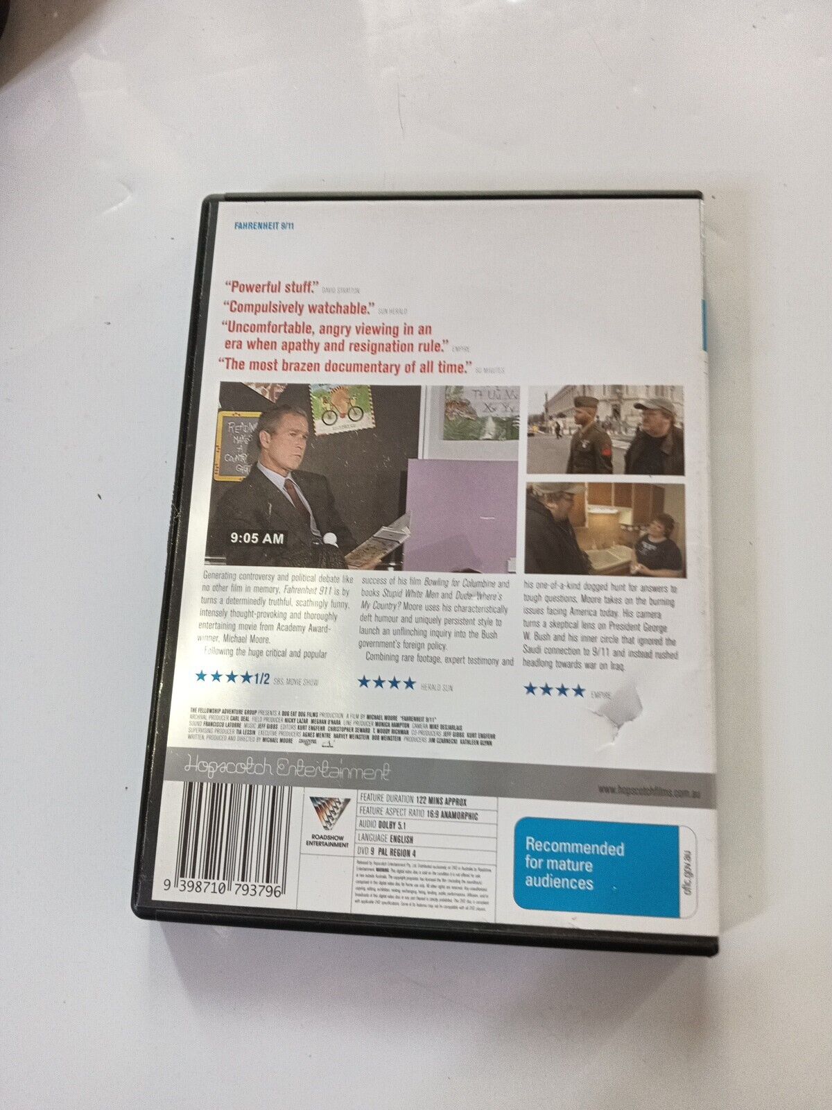Fahrenheit 9/11 (DVD, 2004) Michael Moore, George W Bush Region 4