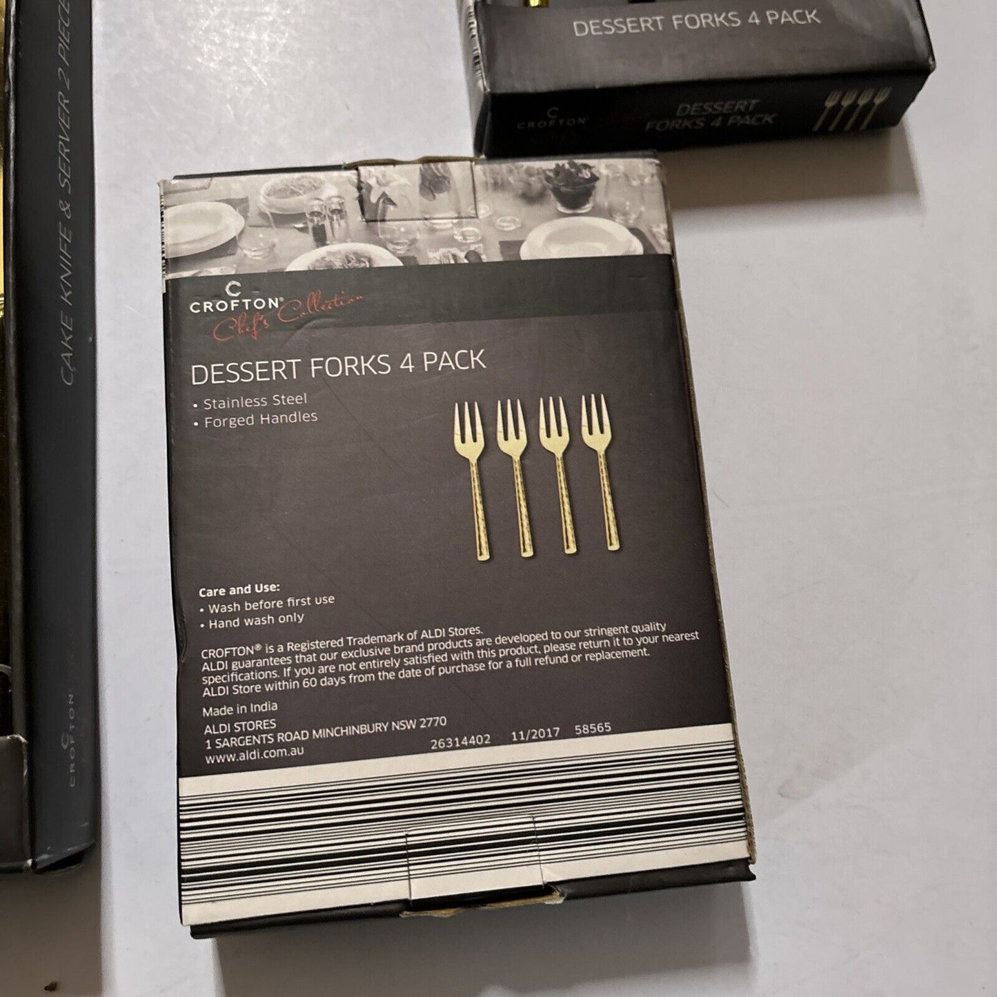 Crofton Cake Knife & Server + 2x Dessert Forks 4 Pack Stainless Steel *New*