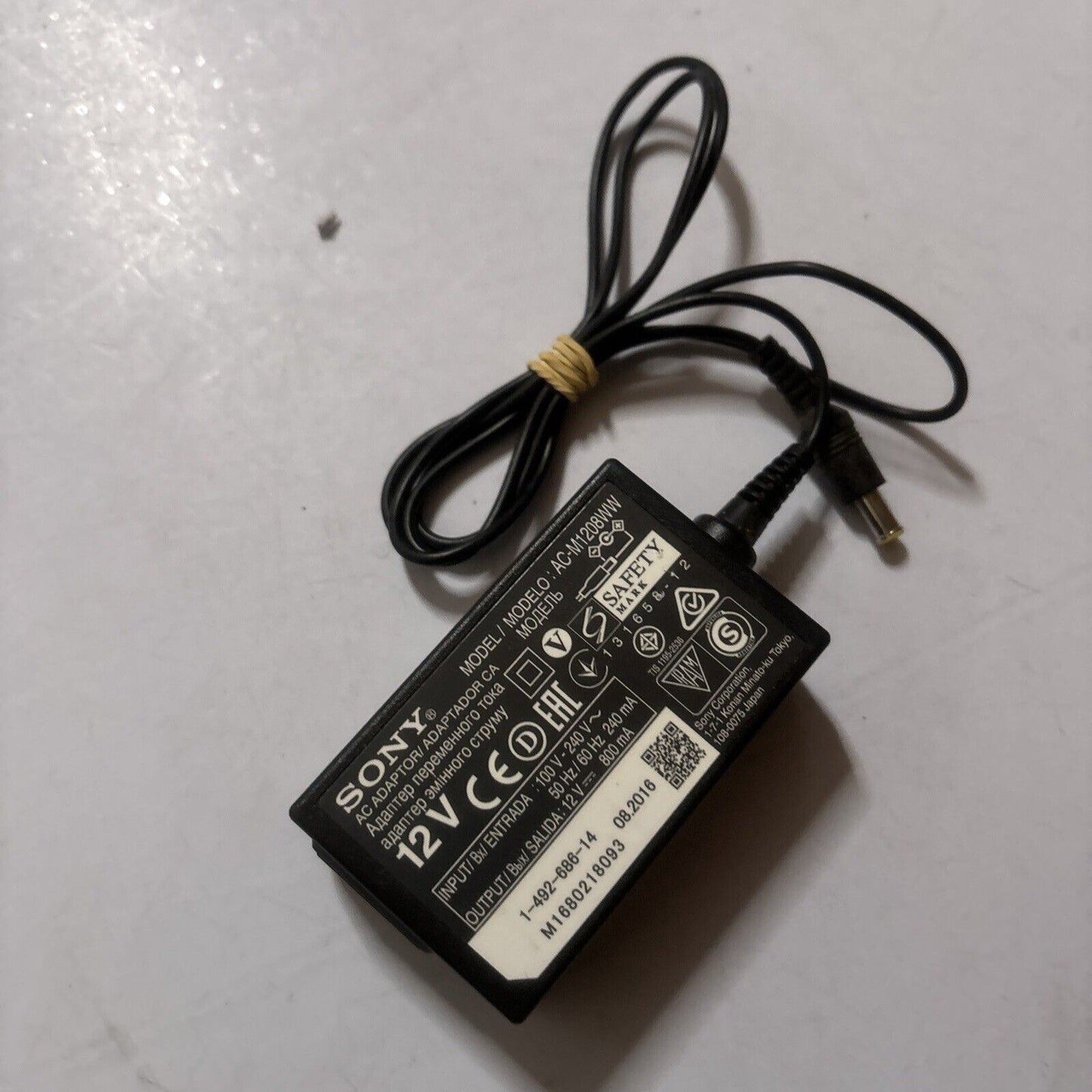 Genuine Sony AC-M1208WW AC Adapter 12V 800mA for Blu-Ray Player