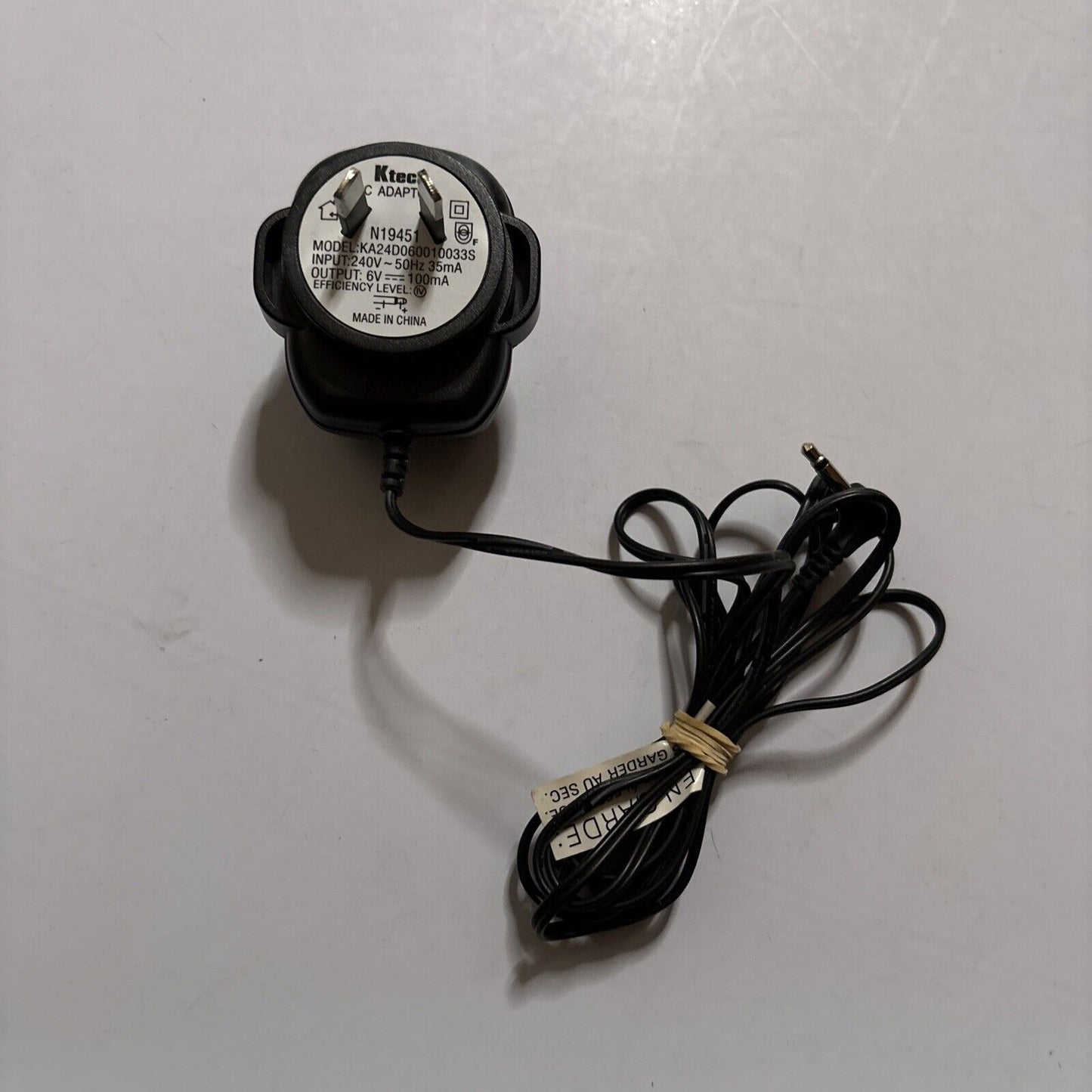 Ktec AC Adapter 6V 100mA KA24D060010033S