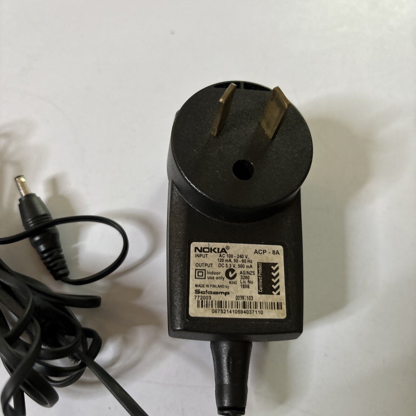Genuine Nokia ACP-8A AC Adapter. Output: DC 5.3 V  500mA
