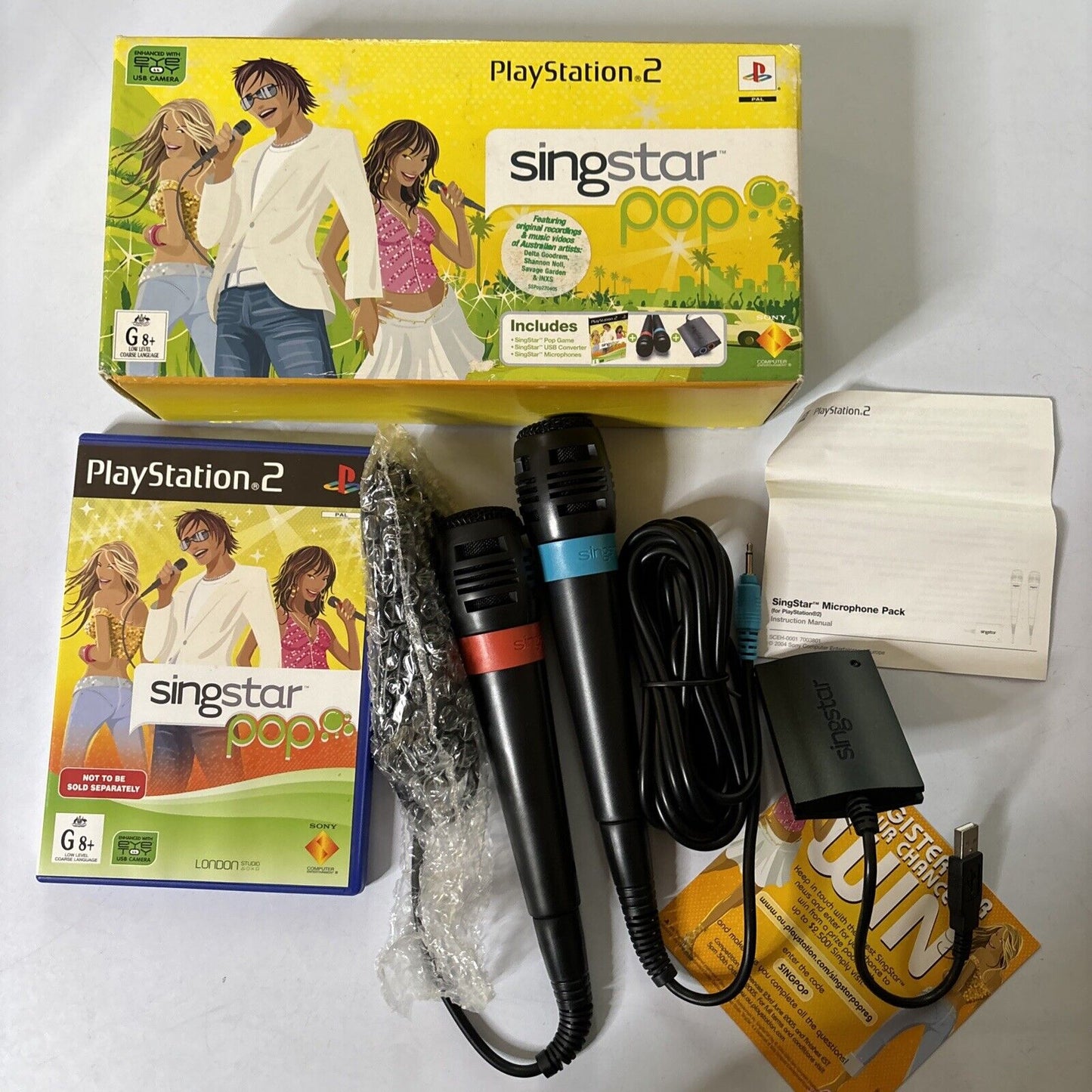 Singstar Pop Game Microphones for PlayStation 2005 PS2 PAL