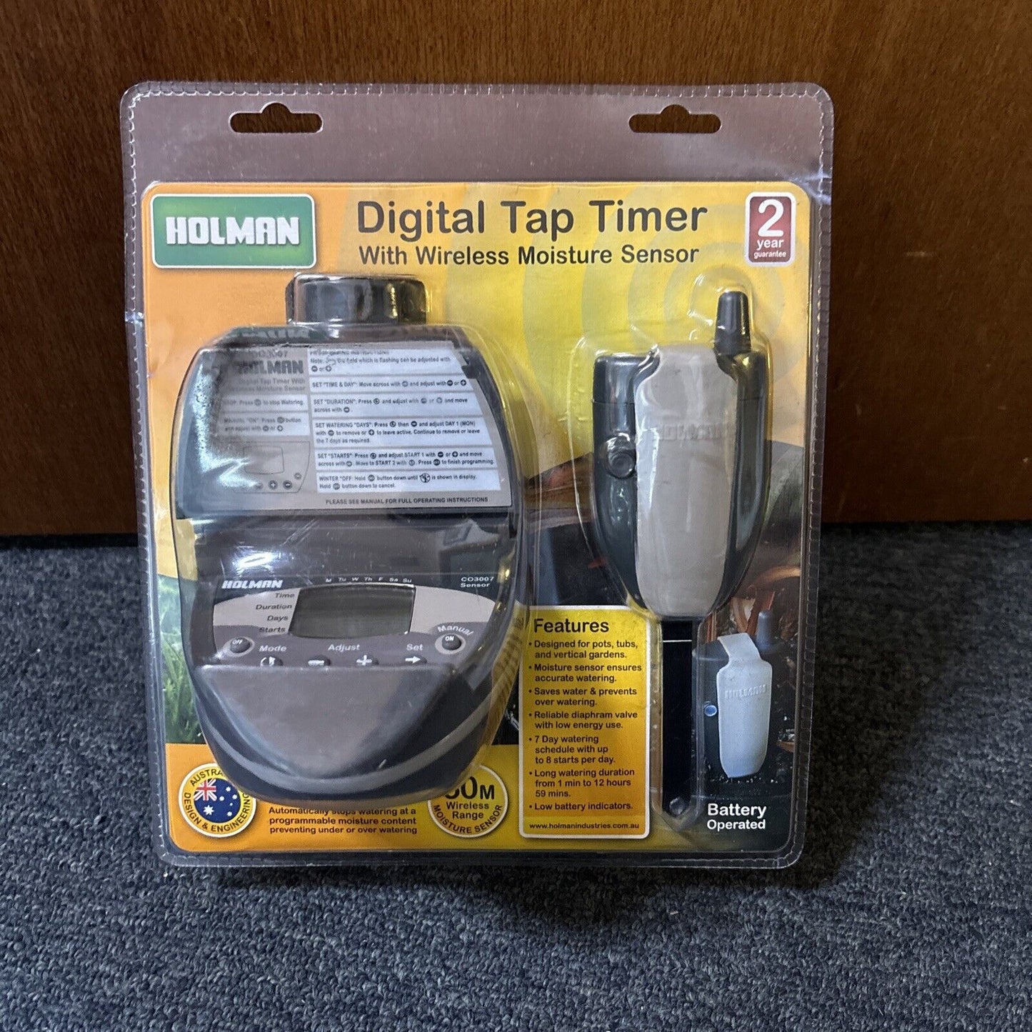 Holman Digital Tap Timer With Wireless Moisture Sensor CO3007 *New Sealed*