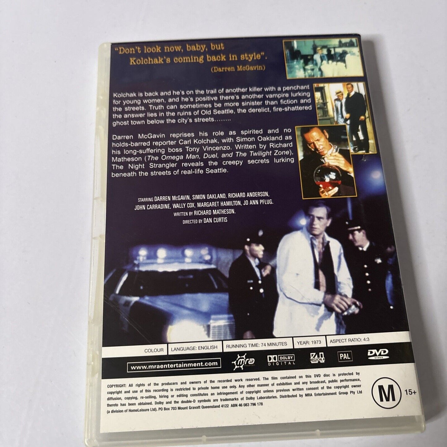 The Night Strangler (DVD, 1973) Kolchak, Darren McGavin Region 4