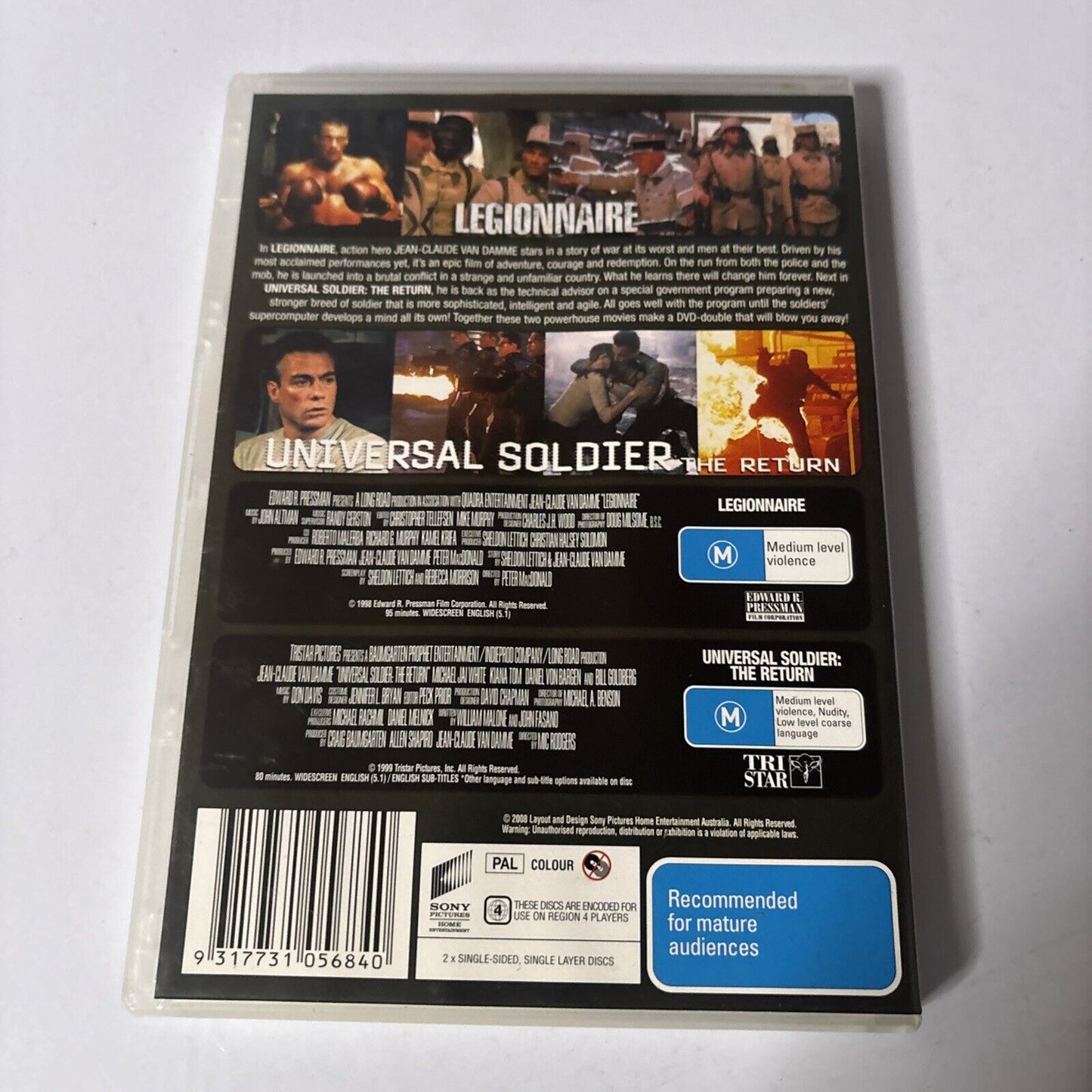 Legionnaire / Universal Soldier - The Return DVD Jean-Claude Van Damme Region 4