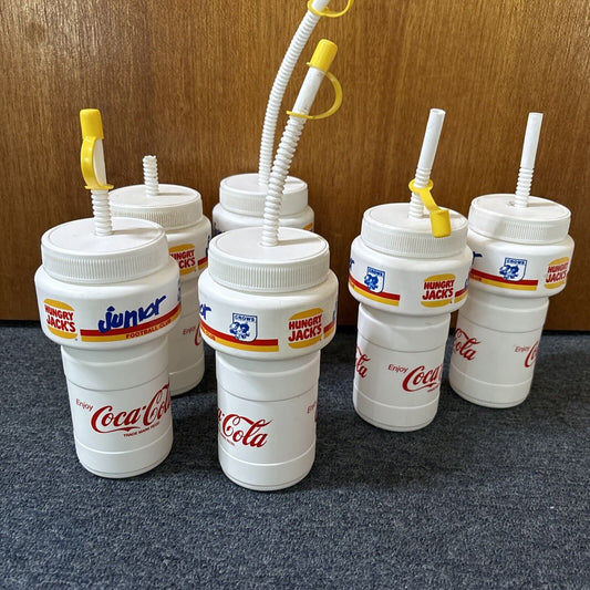 6x Coca Cola Hungry Jack's Adelaide Crows Football Club Junior Drink Bottle