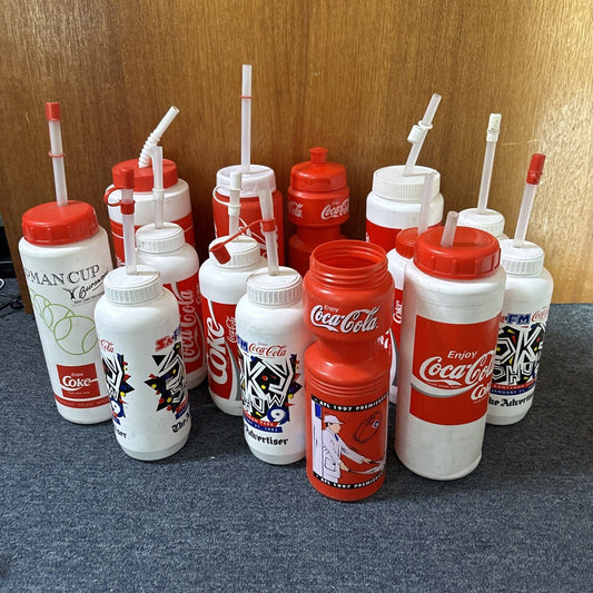 14x Coca Cola Water Bottle Promotional Hopman Cup SAFM 1993 AFL
