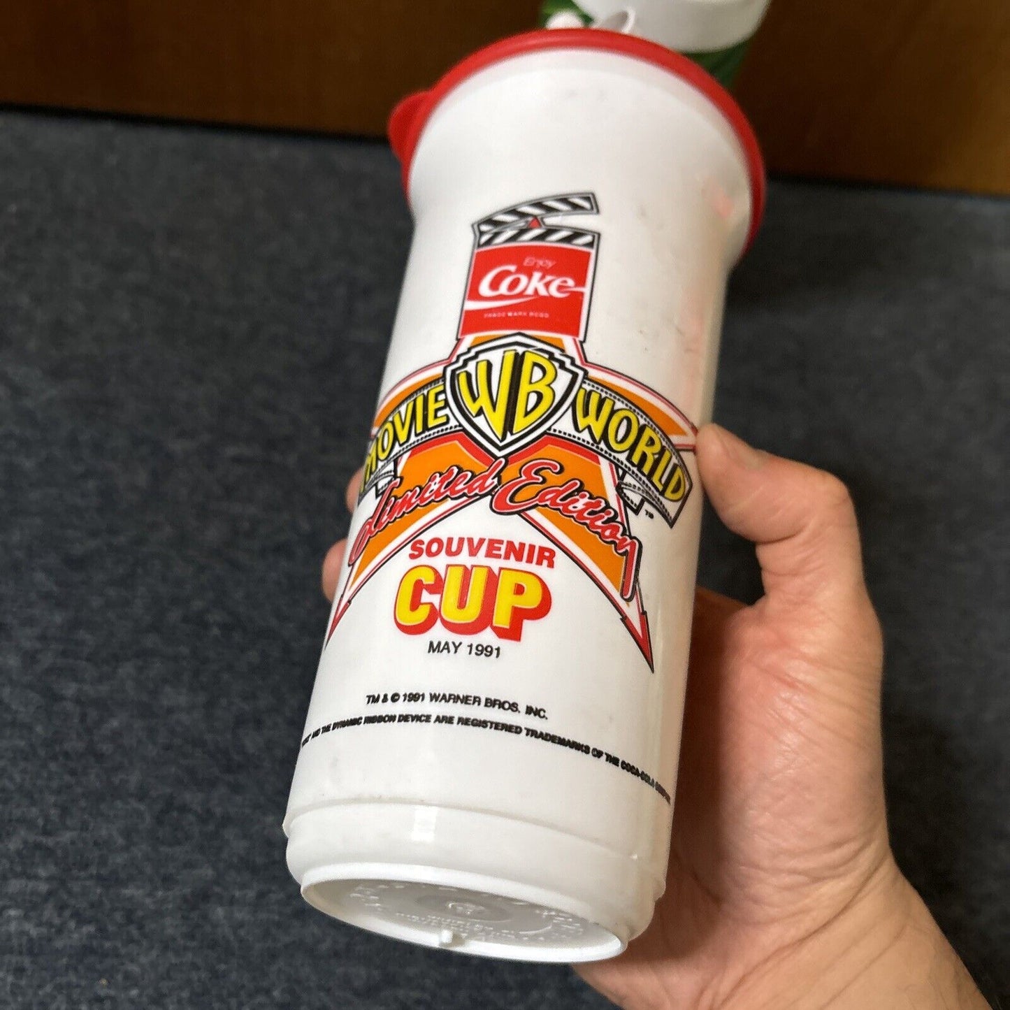 Coca cola Movie World Limited Edition Souvenir Cup May 1991 & Sprite Lemonade
