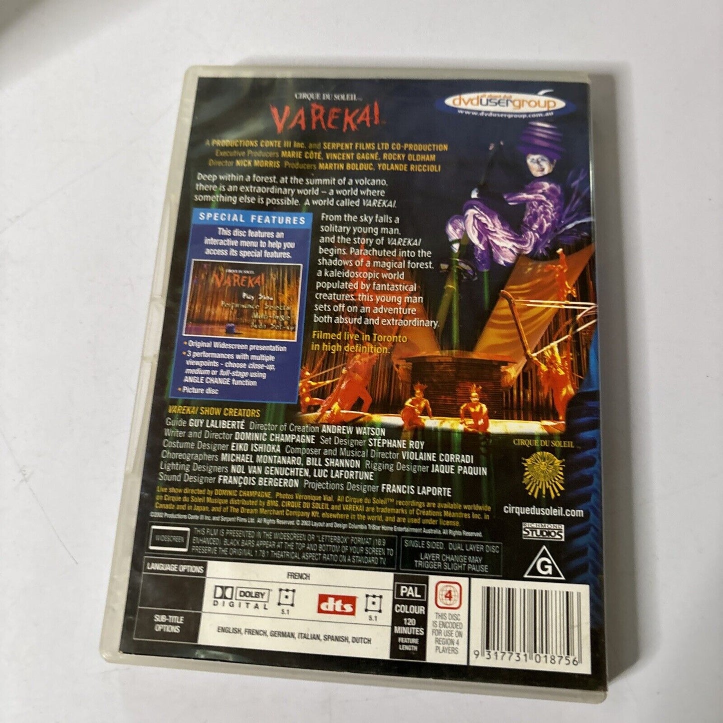 Cirque Du Soleil Presents Varekai (DVD, 2003) Region 4