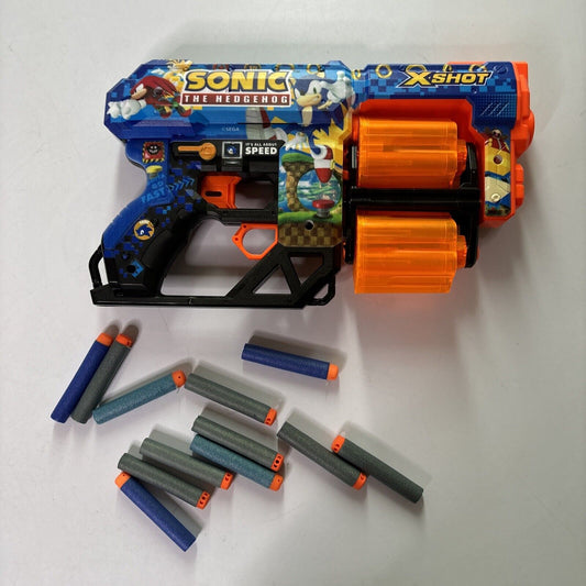 Zuru X-Shot Skins Sonic the Hedgehog Blaster Toy Gun w/12 Darts Kids Assorted 8+