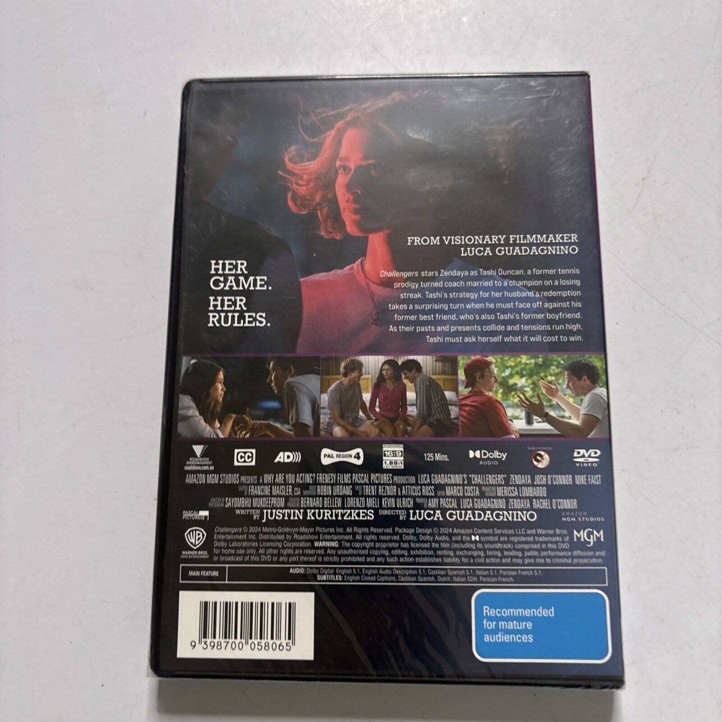 Luca Guadagnino: Challengers (DVD, 2024) Region 4 ZENDAYA *New Sealed*