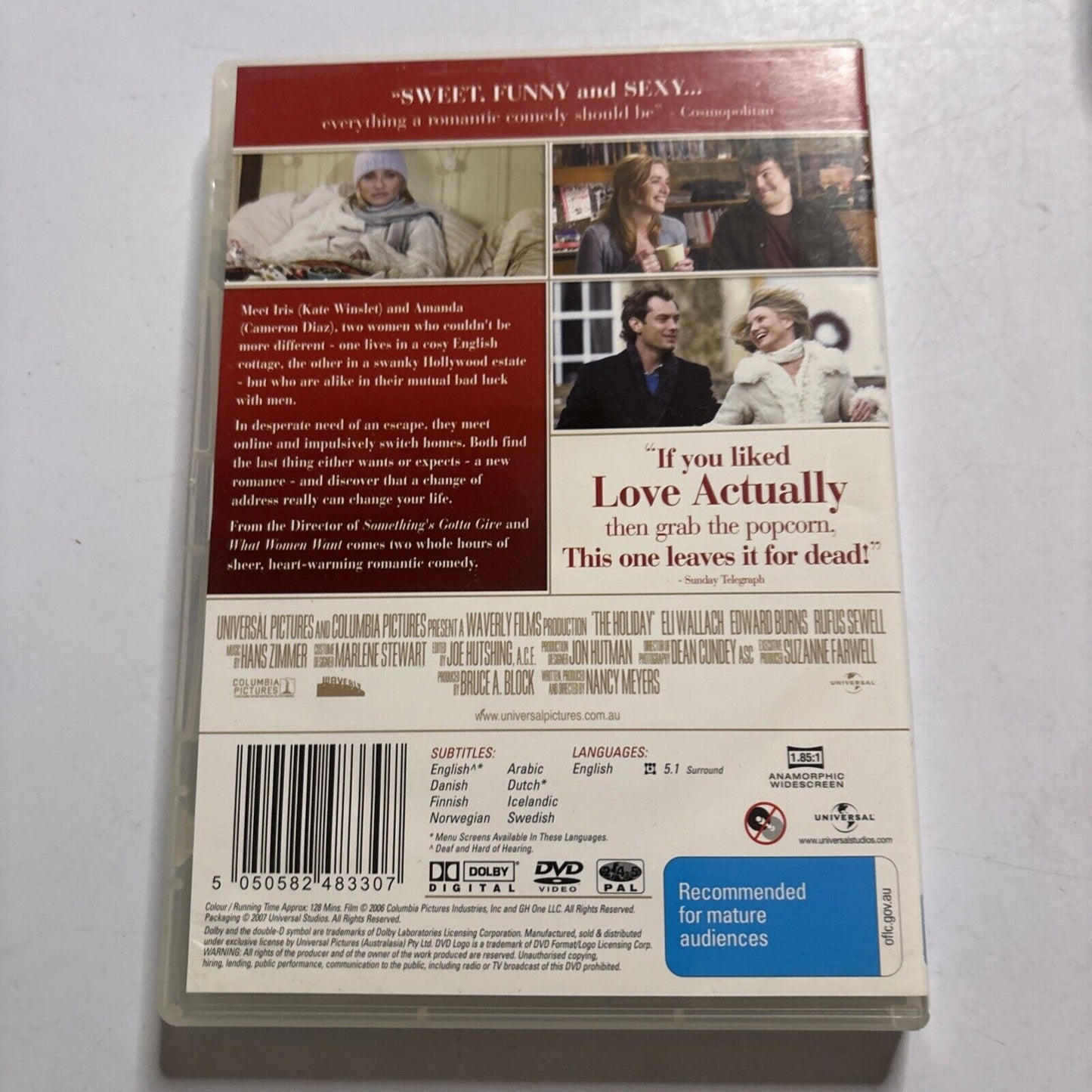 The Holiday (DVD, 2006) Cameron Diaz, Kate Winslet, Jude Law, Jack Black Region4