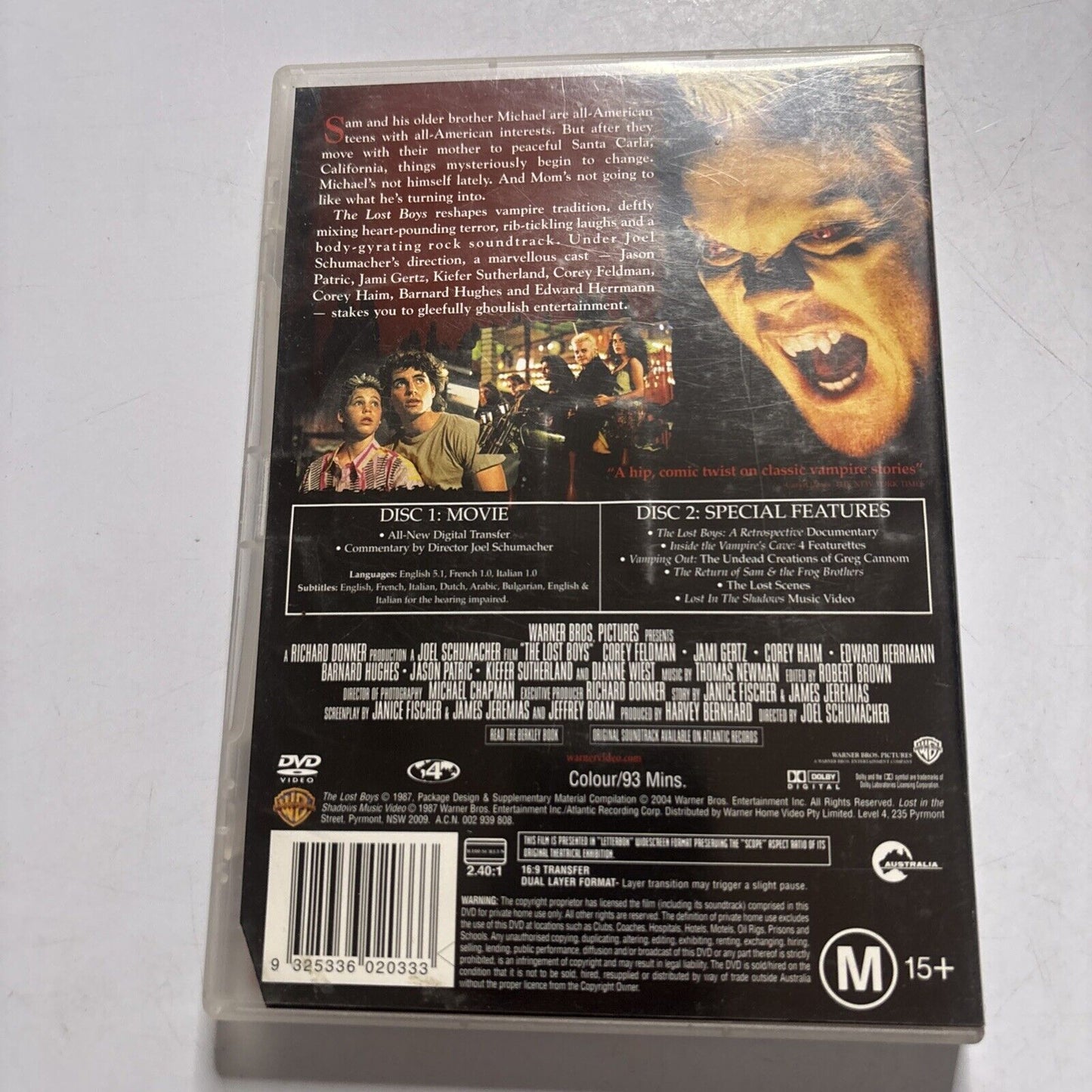 The Lost Boys (Special Edition, DVD, 1987) Corey Feldman, Corey Haim Region 4