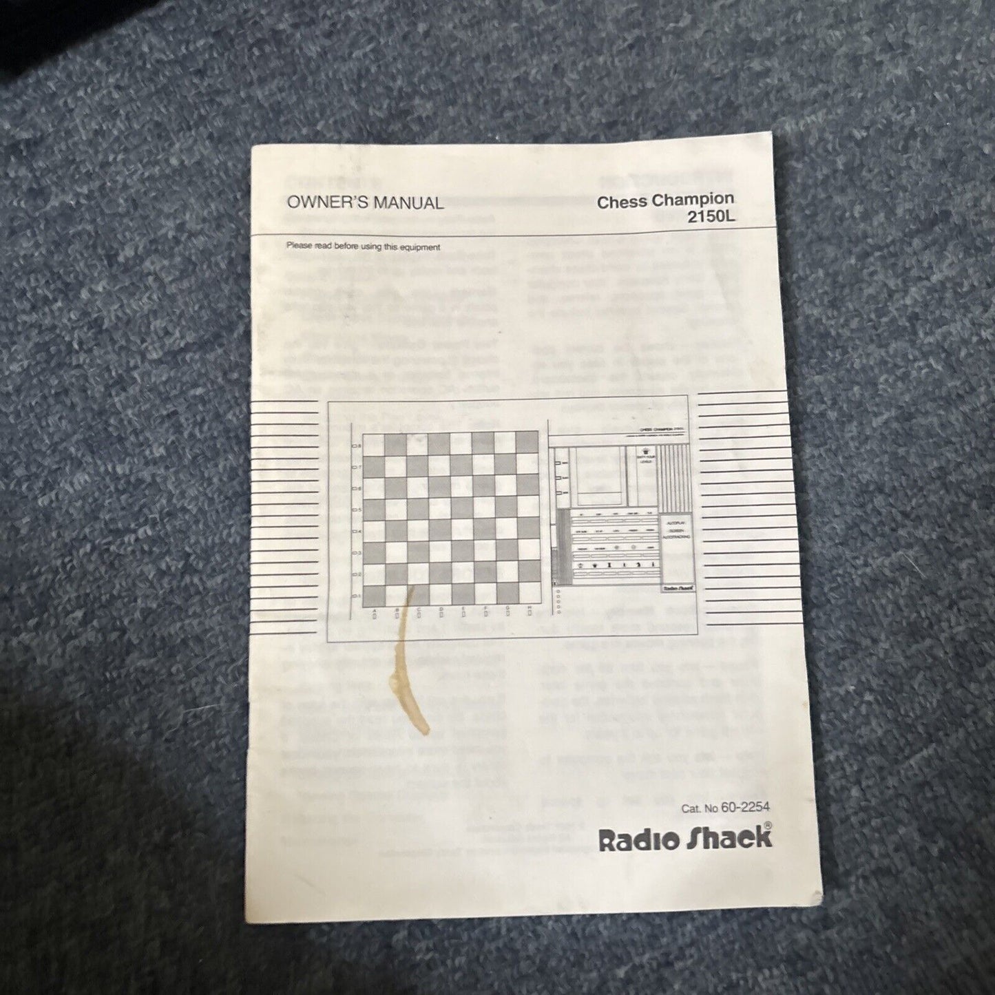 Garry Kasparov RadioShack Chess Champion Electronic Chess Board 2150L