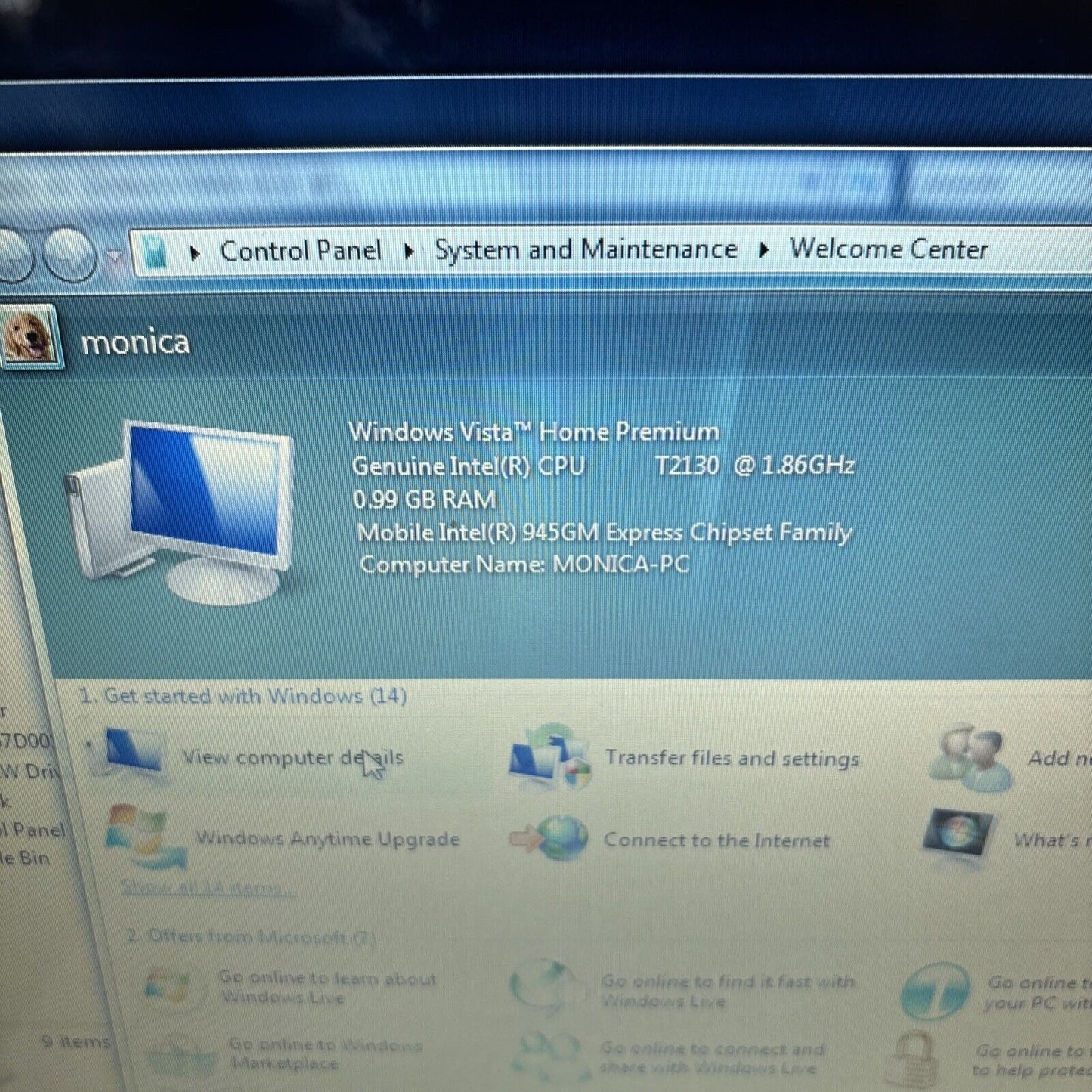 Toshiba Satellite A200 Laptop T2130 1GB RAM 105GB DVD *Requires New Battery*