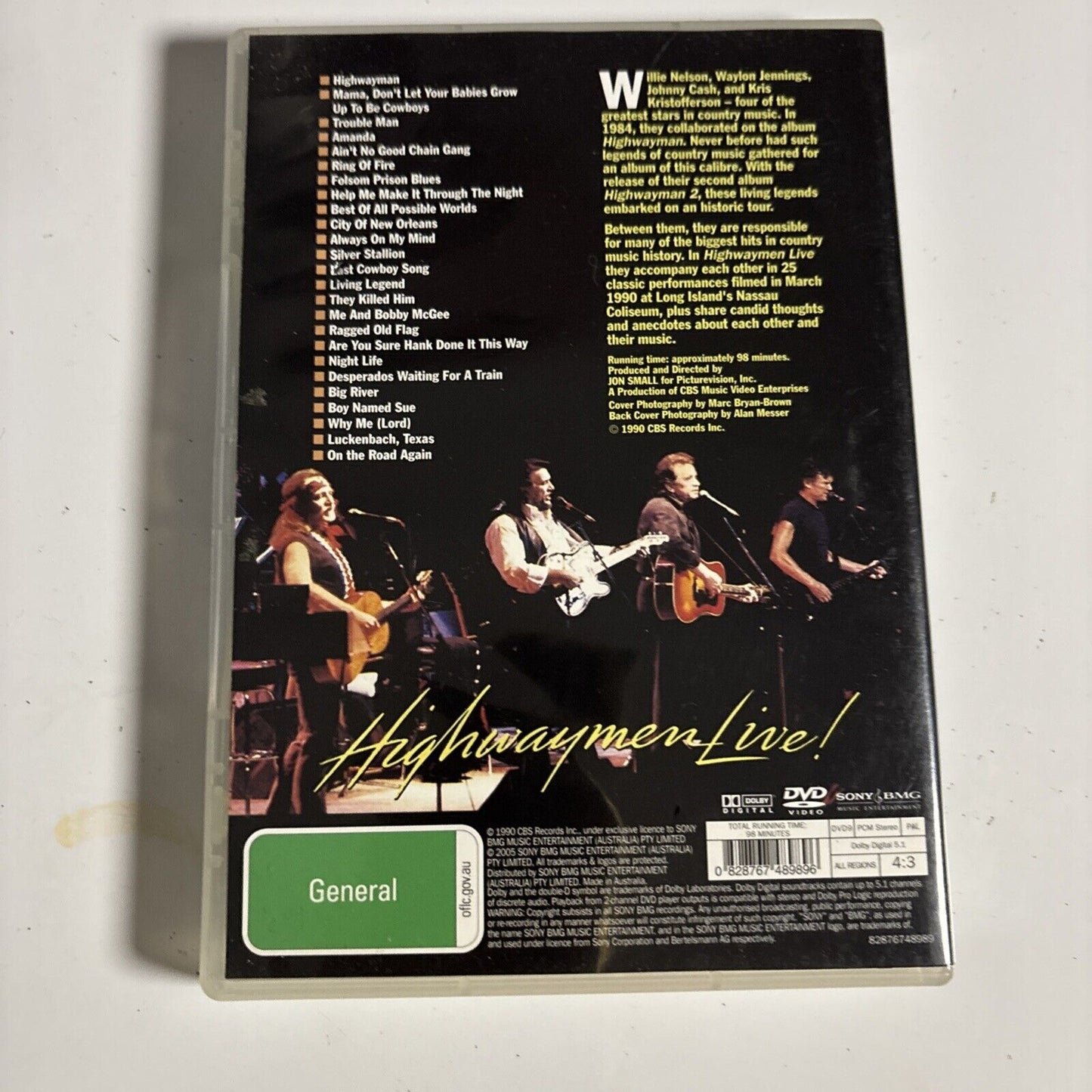 The Highwaymen Live! (DVD, 2006)  Johnny Cash, Kris Kristofferson All Regions