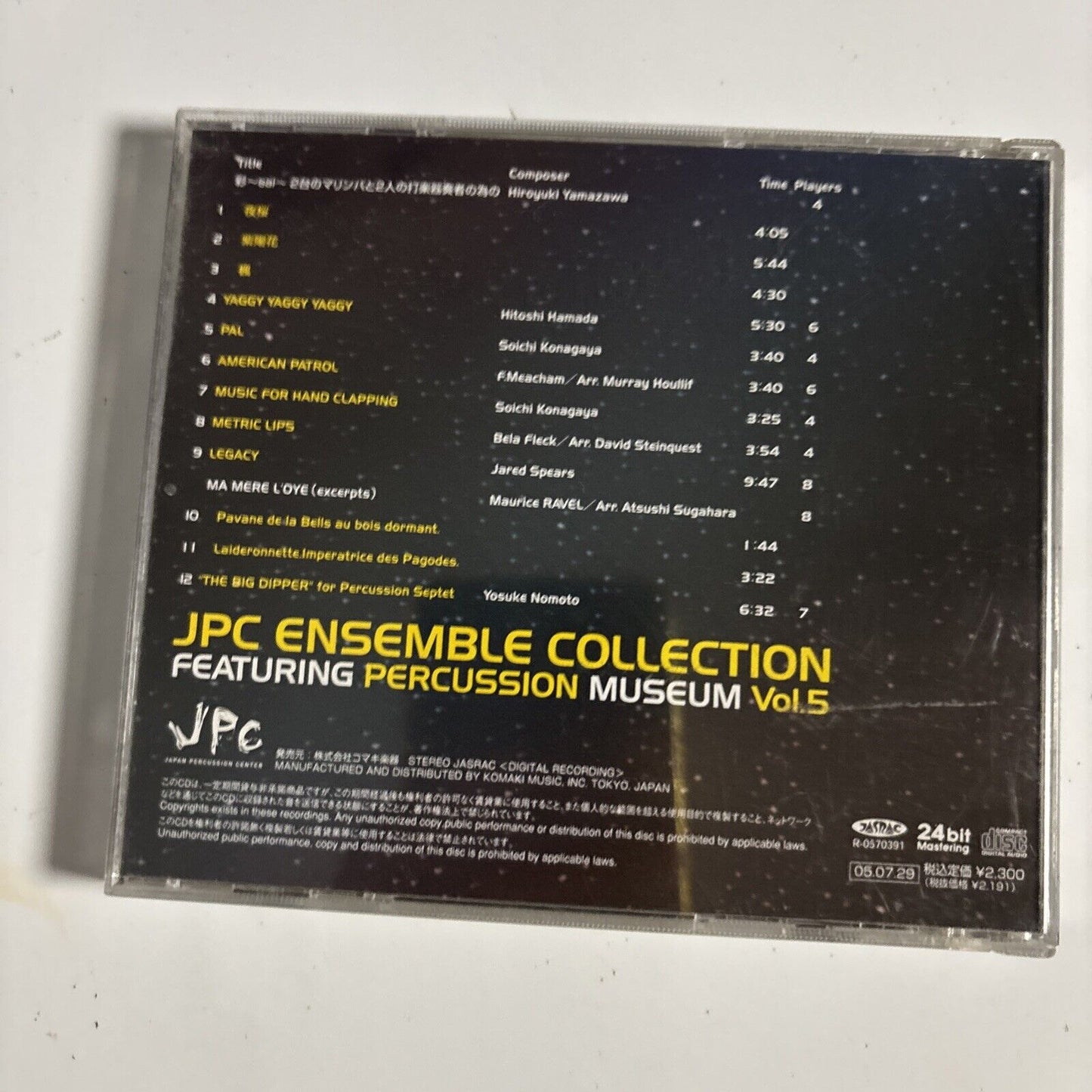 JPC Enable Collection Featuring Percussion Museum Vol 5 (CD, 2005) Jpccd-0005