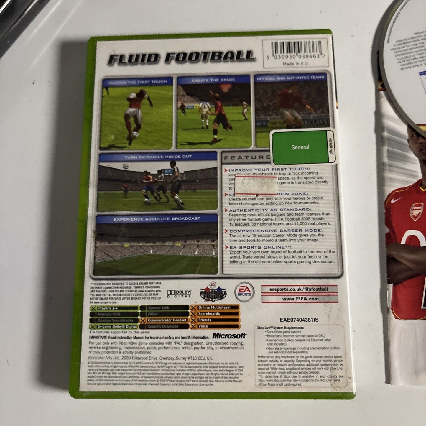 FIFA Football 2005 - Microsoft Xbox Original PAL Game Manual