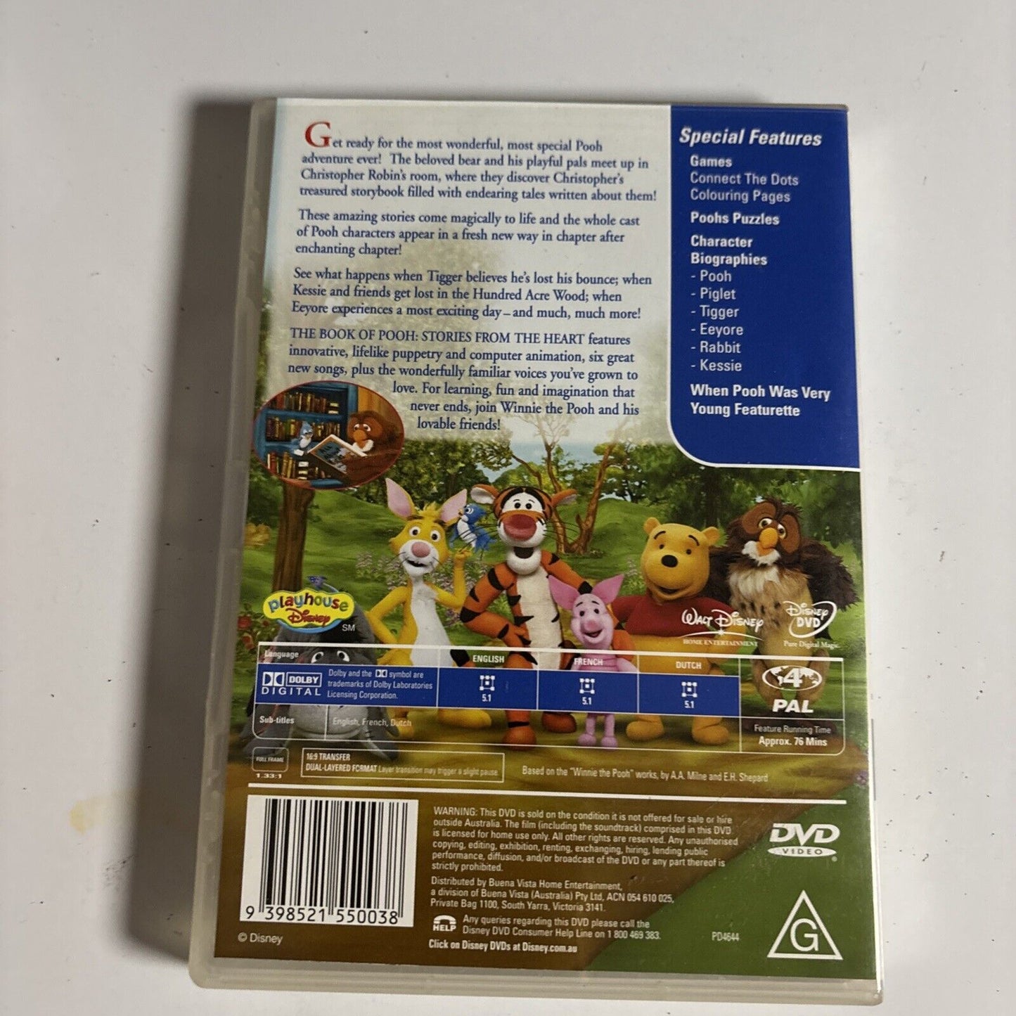 Disney Book of Pooh - Stories from the Heart (DVD, 2001) Region 4