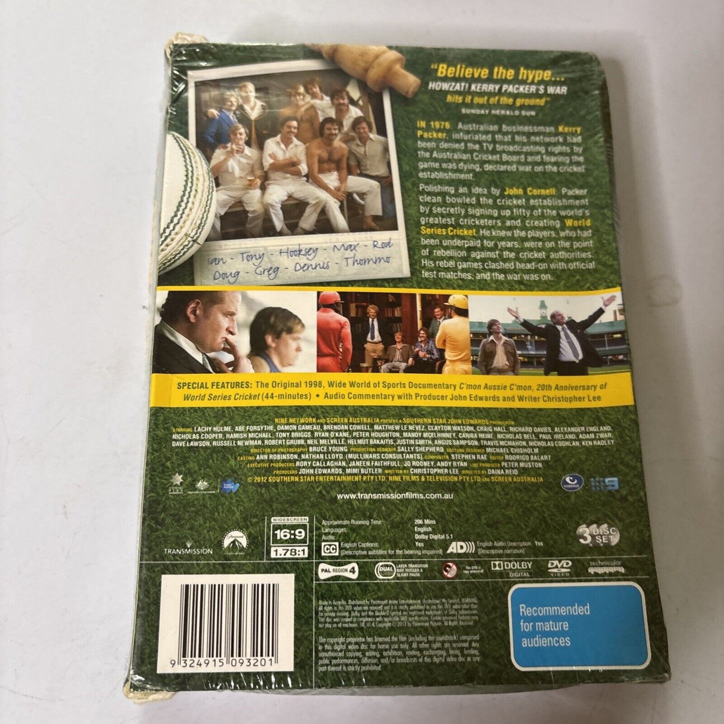 HOWZAT! Kerry Packer's War DVD Region 4 Exclusive Stubby Cooler *New Sealed*