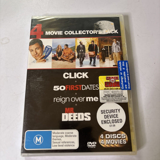 Click / 50 First Dates / Reign Over Me / Mr. Deeds DVD Adam Sandler Region 4 NEW