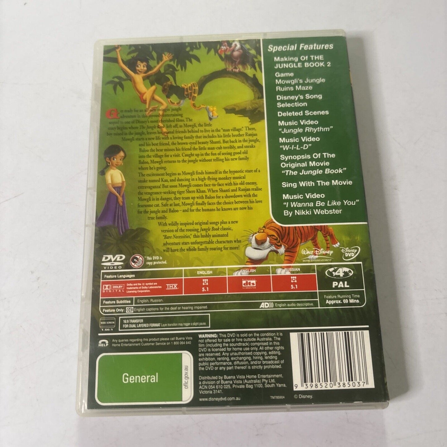 The Jungle Book 2 (DVD, 2002) Disney Region 4