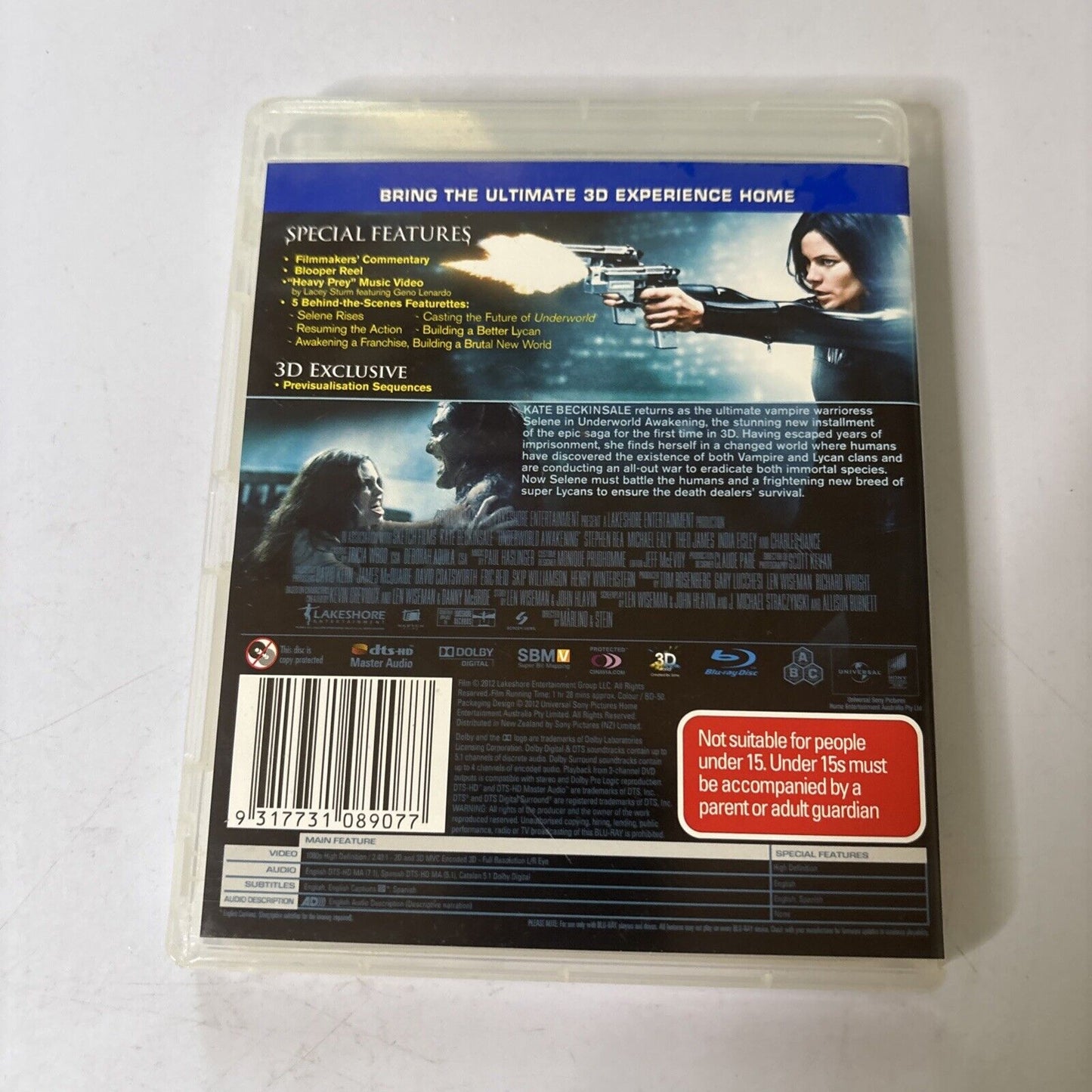 Underworld - Awakening 3D (Blu-ray 3D, 2012) KATE BECKINSALE  All Regions