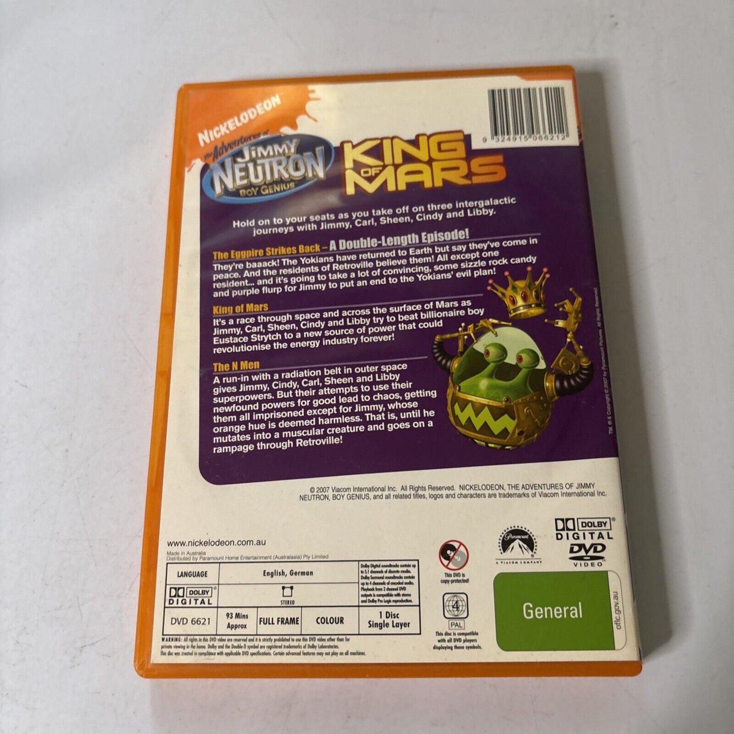 Jimmy Neutron - King of Mars (DVD, 2005)  Region 4