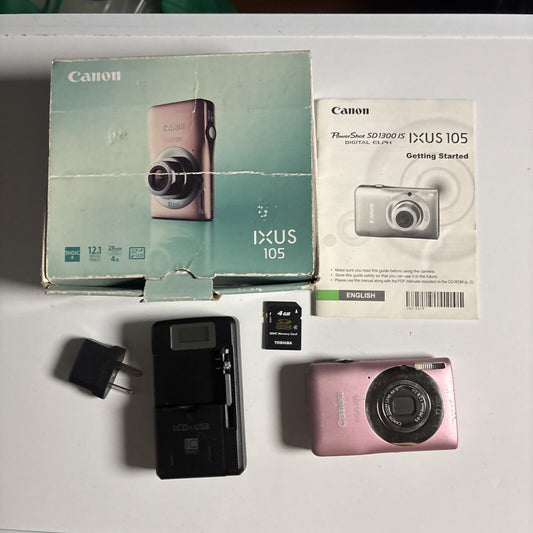 Canon IXUS 105 Digital Camera 12.1MP 4GB SD Card