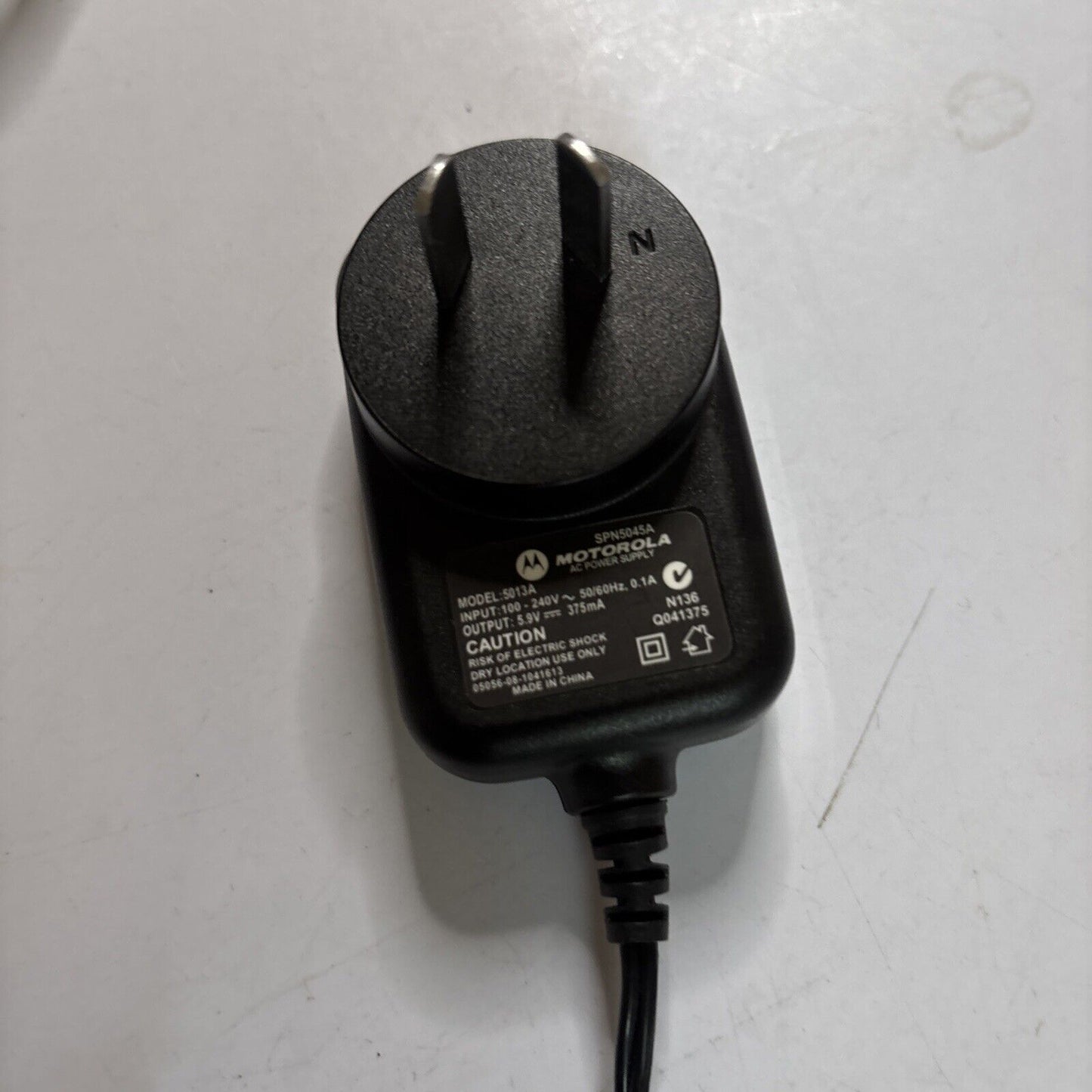 Motorola AC Adapter Model 5013A 5.9V 375mA