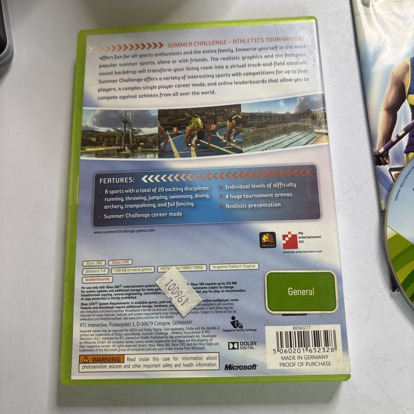 Summer Challenge Athletics Tournament: Xbox 360 Game Manual PAL