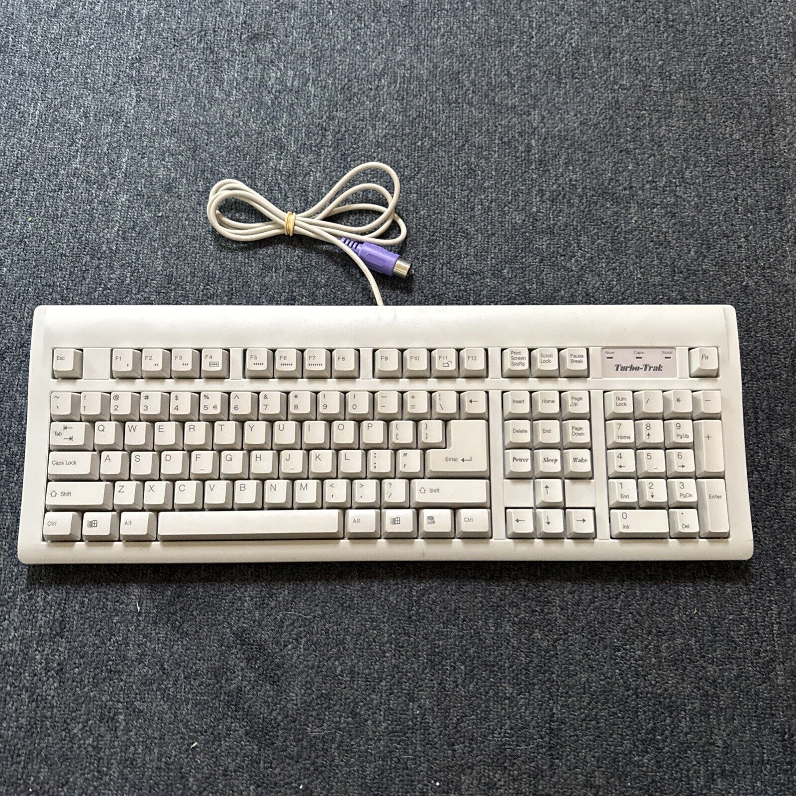 Turbo-Trak Keyboard 5-pin 180° DIN Port English Full Size Qwerty KB-90 ...