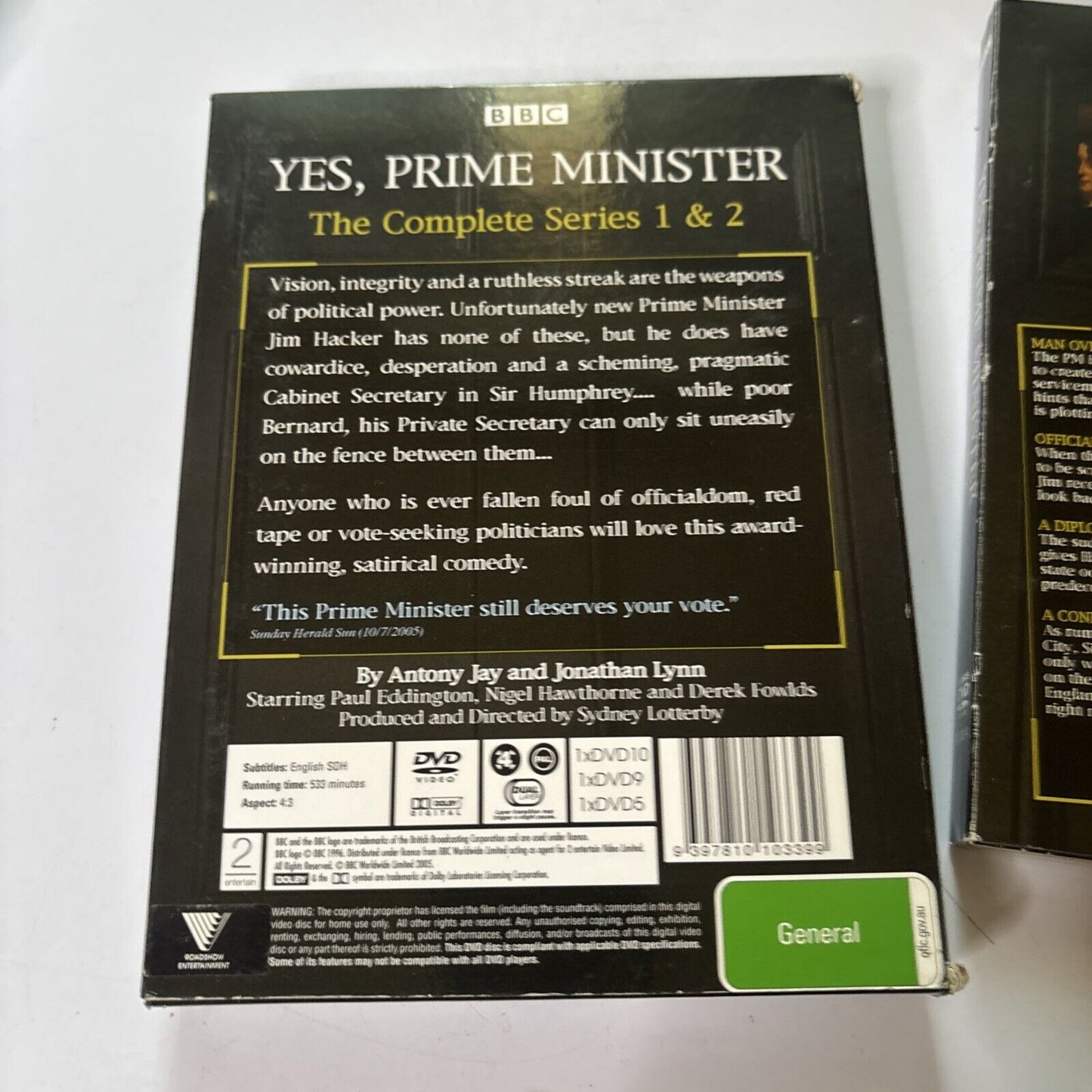 Yes, Prime Minister : Series 1-2 (DVD, 1987, 3-Disc) Paul Eddington Region 4