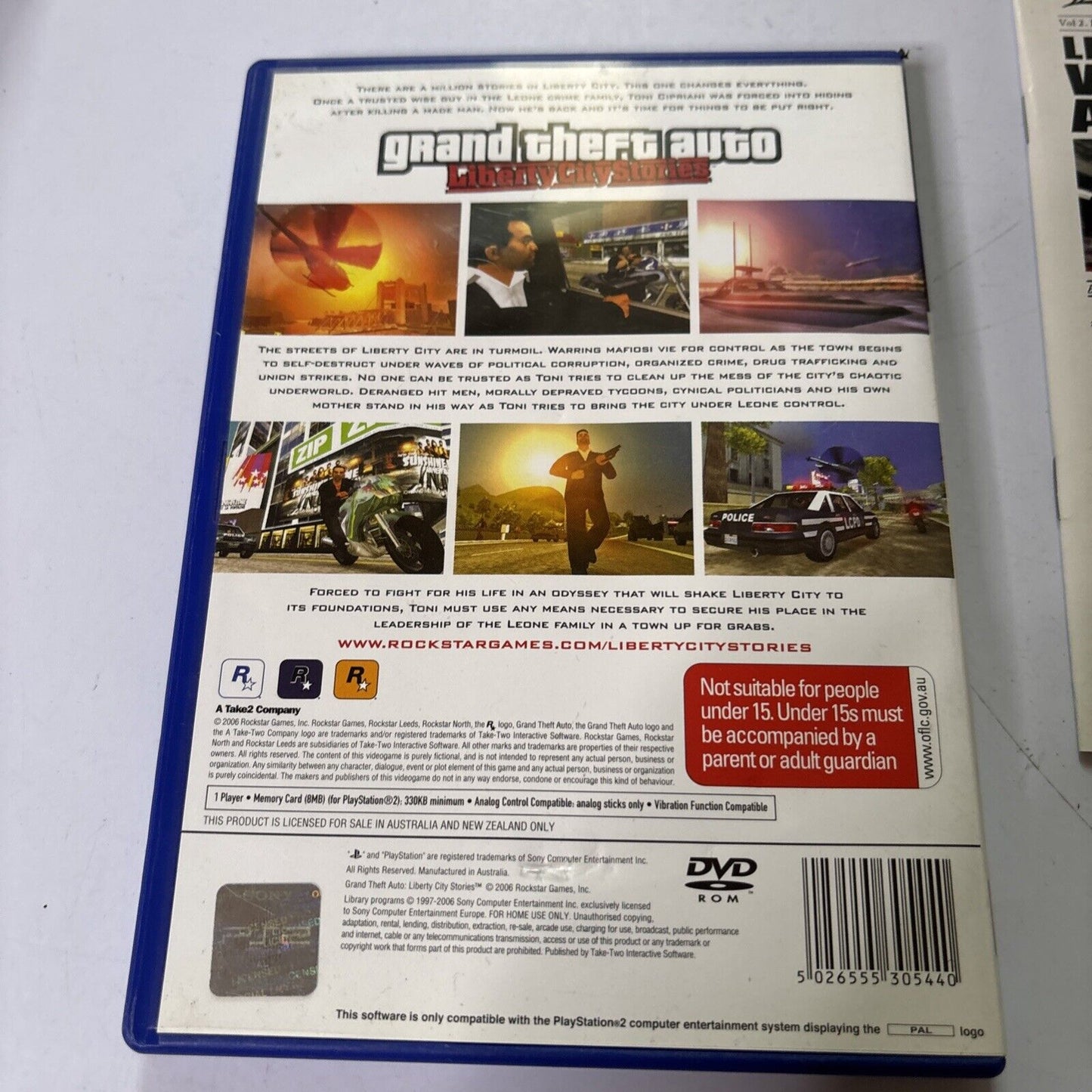 Grand Theft Auto Liberty City Stories PlayStation 2 PS2 Game w' Manual + Map PAL