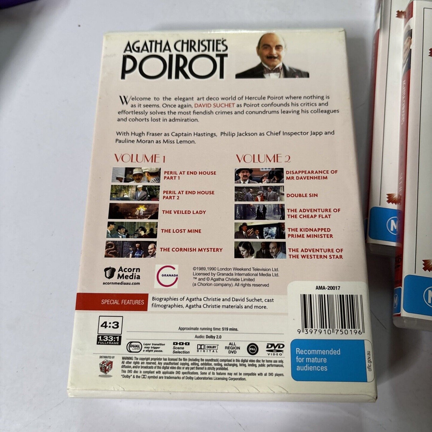 Agatha Christie - Poirot : Series 2 (DVD, 1990, 4-Disc) David Suchet All Regions