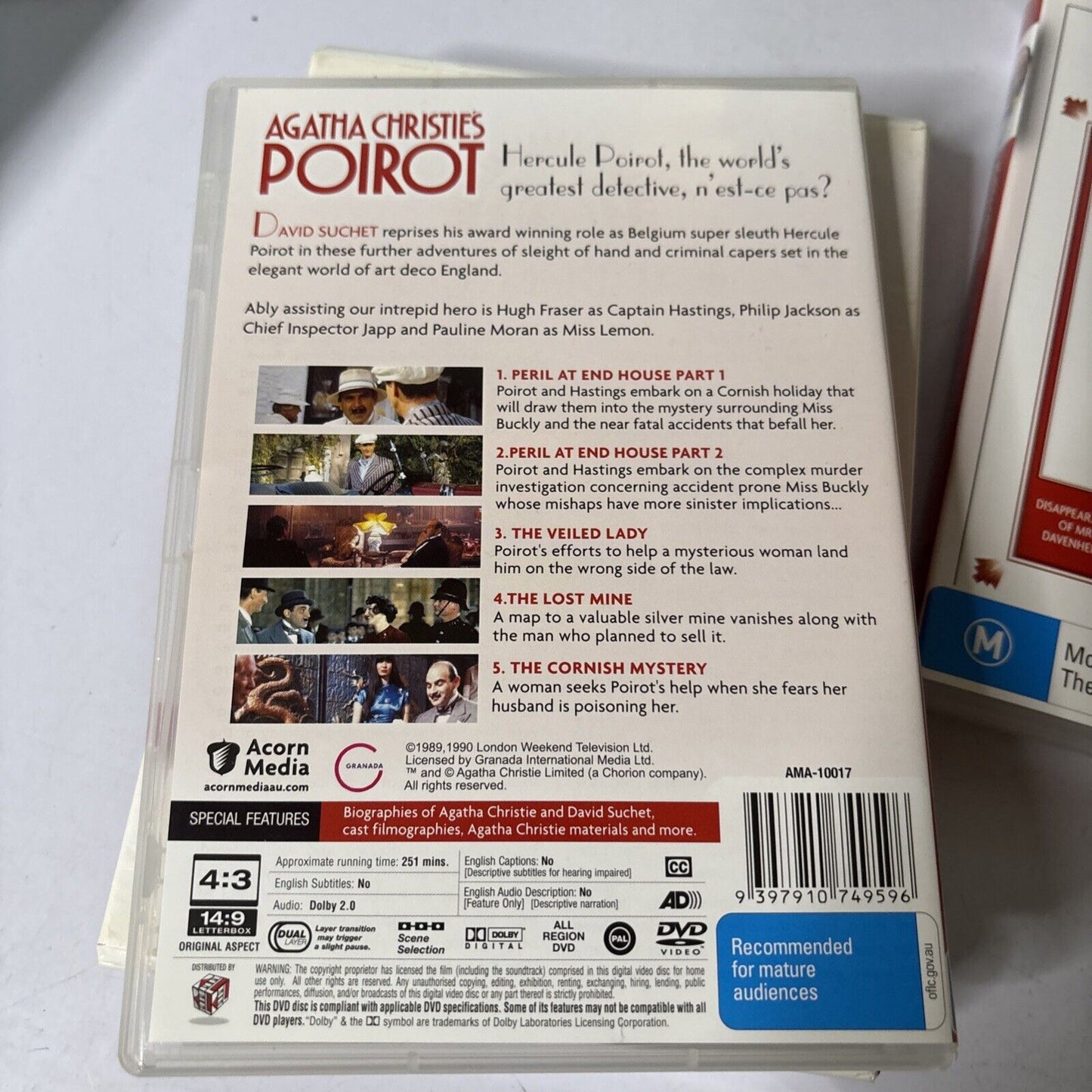 Agatha Christie - Poirot : Series 2 (DVD, 1990, 4-Disc) David Suchet All Regions