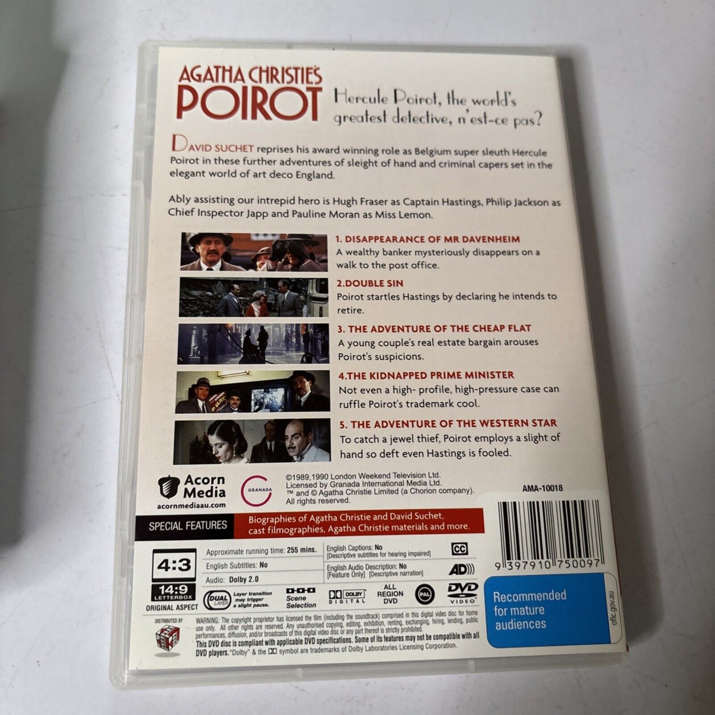 Agatha Christie - Poirot : Series 2 (DVD, 1990, 4-Disc) David Suchet All Regions