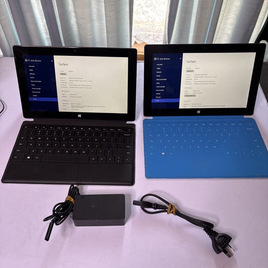 2x Microsoft Surface Windows RT 32GB Model 1516 2GB RAM Keyboard *1x AC Adapter*