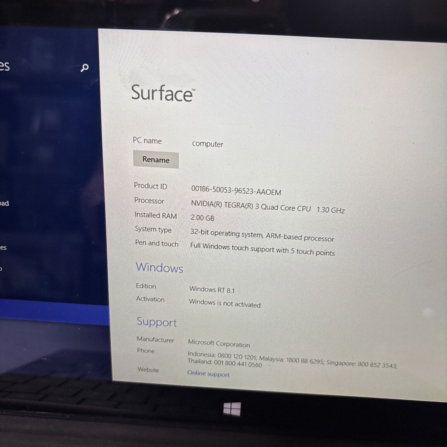 2x Microsoft Surface Windows RT 32GB Model 1516 2GB RAM Keyboard *1x AC Adapter*