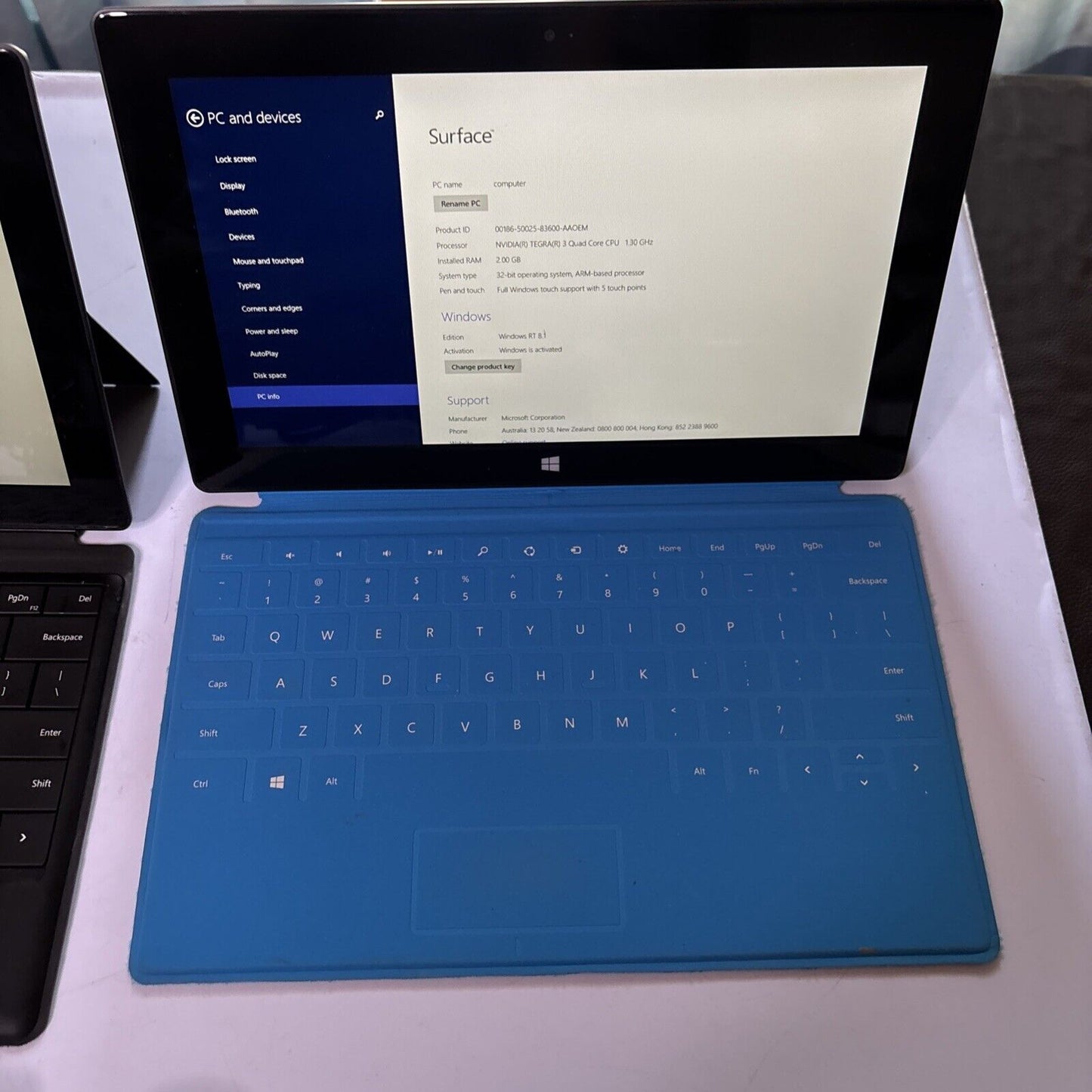 2x Microsoft Surface Windows RT 32GB Model 1516 2GB RAM Keyboard *1x AC Adapter*