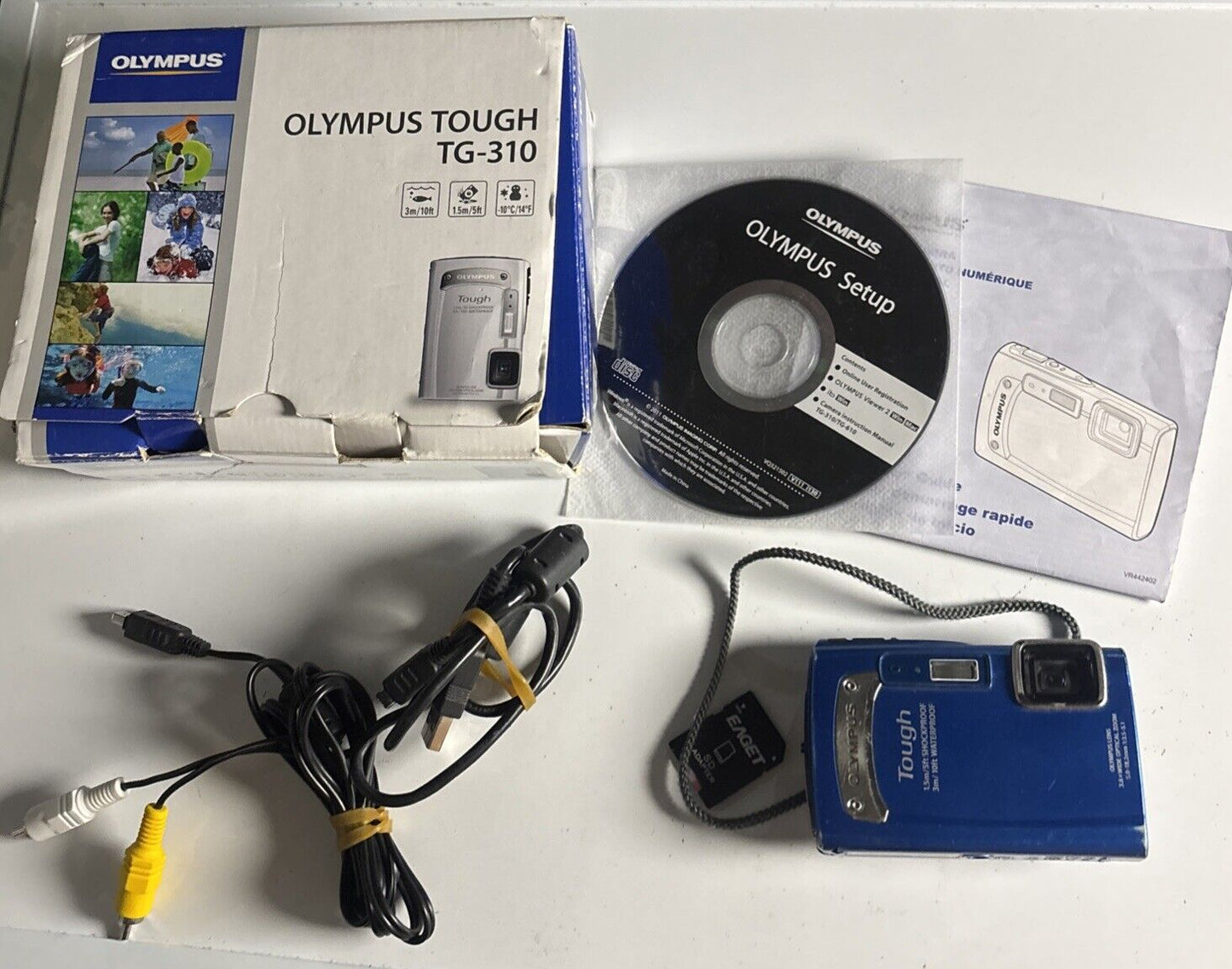 Olympus Tough TG-310 Digital Camera Waterproof Shockproof 128mb SD Card