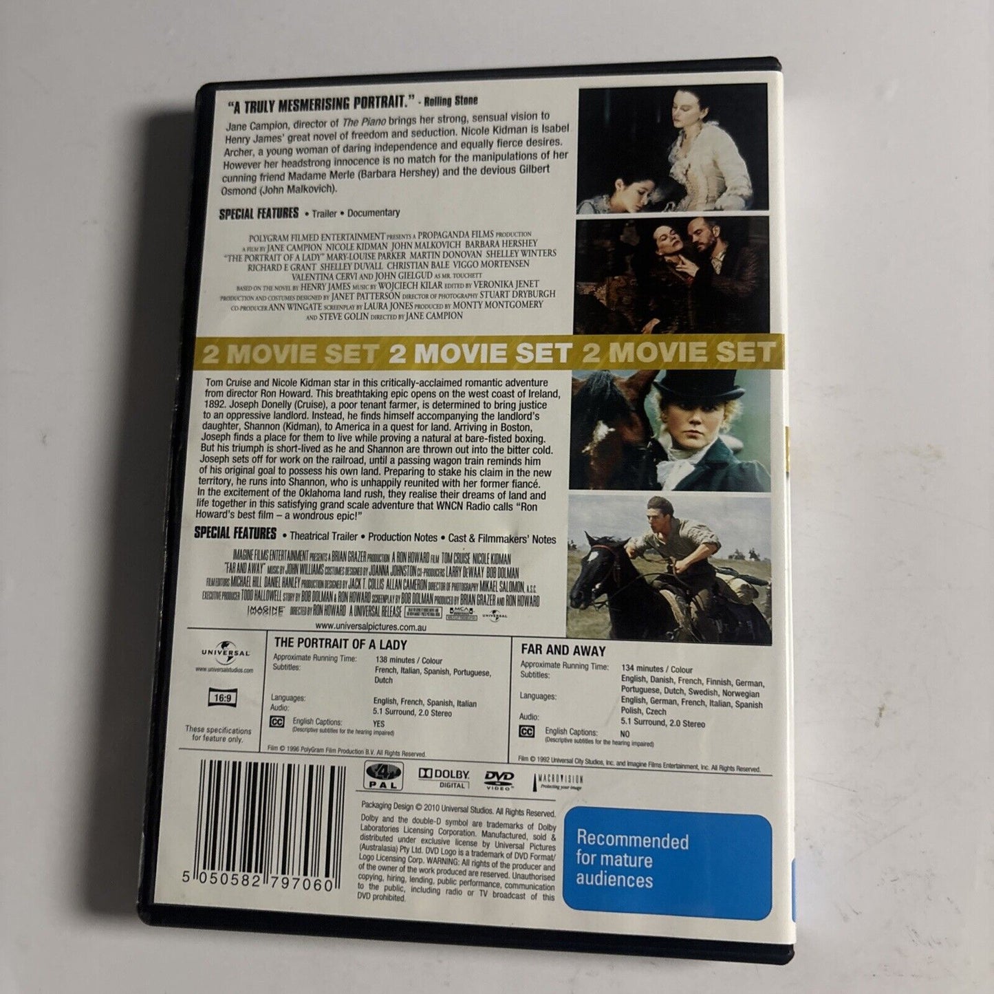 The Portrait of a Lady / Far and Away (DVD, 2010) Nicole Kidman Region 4