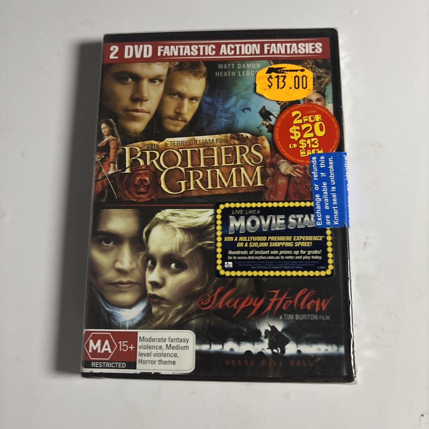 The Brothers Grimm / Sleepy Hollow (DVD, 2005) Region 4 *New Sealed*