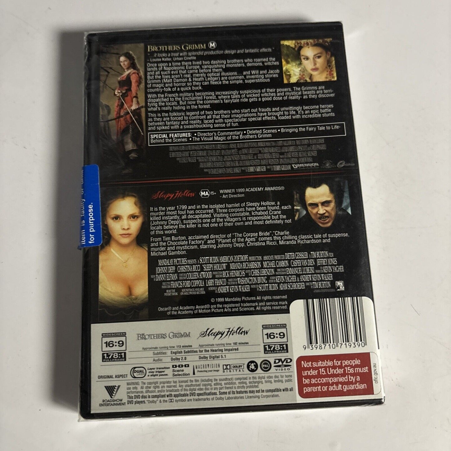 The Brothers Grimm / Sleepy Hollow (DVD, 2005) Region 4 *New Sealed*