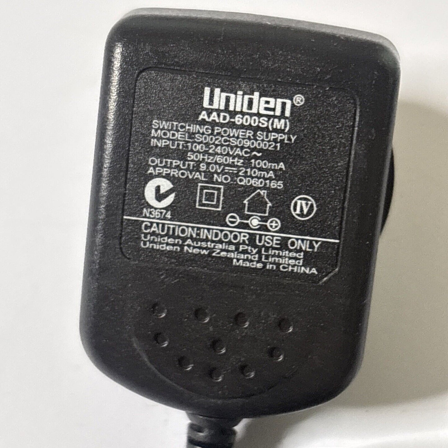 Genuine Uniden AAD-600S(M) AC Adapter 9V 2.1A