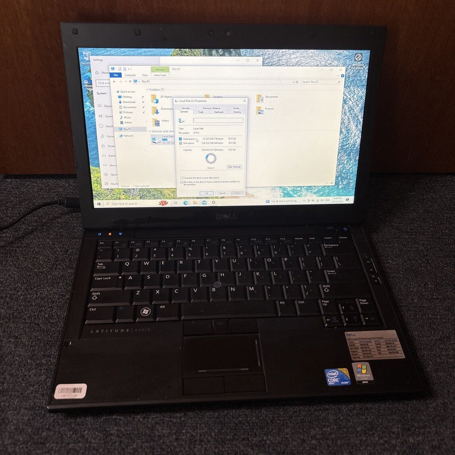 Dell Latitude E4310 Laptop Intel i5 4GB RAM 250GB HDD DVD*No Battery AC Adapter*