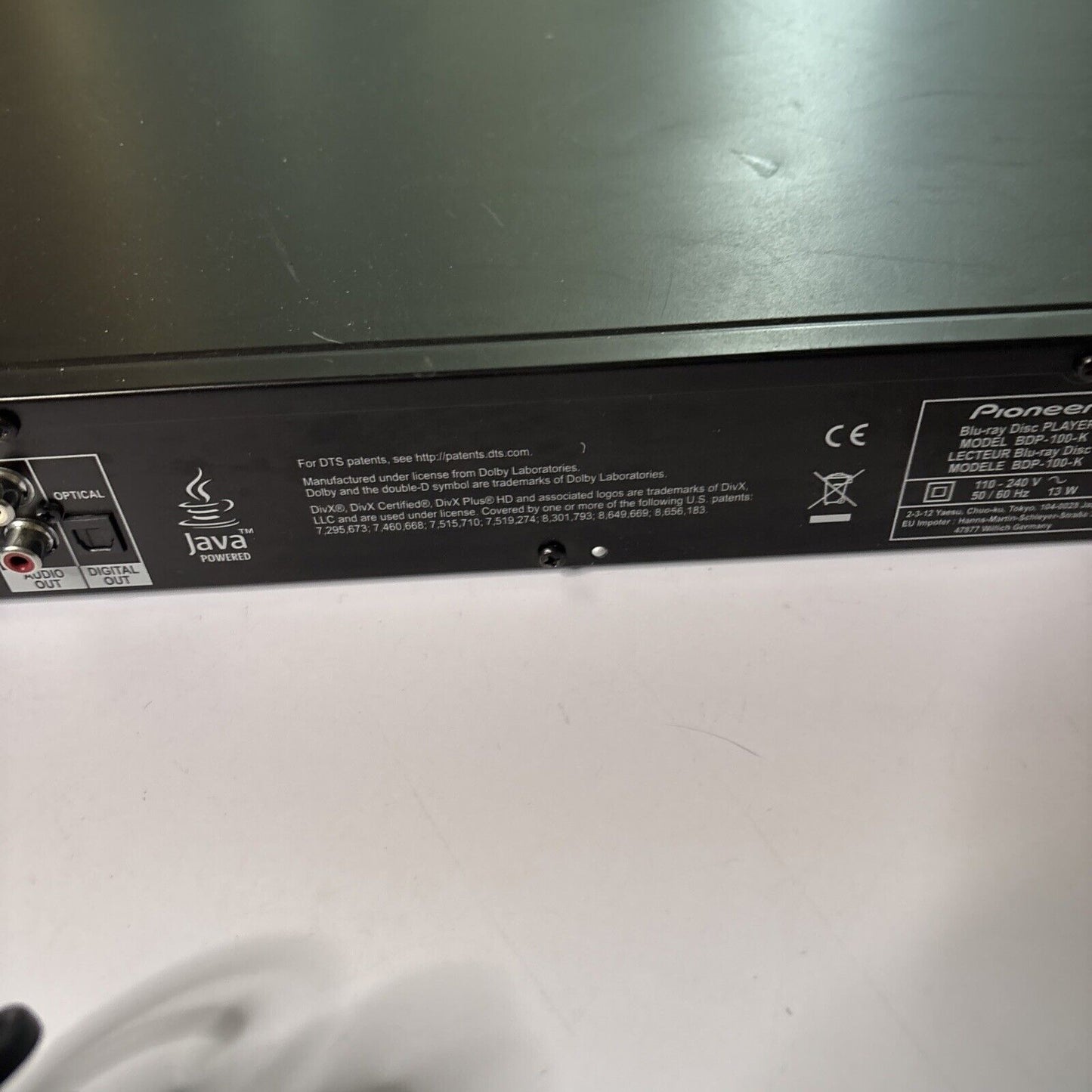 Pioneer Bluray DVD Player BDP-100 Region B &4